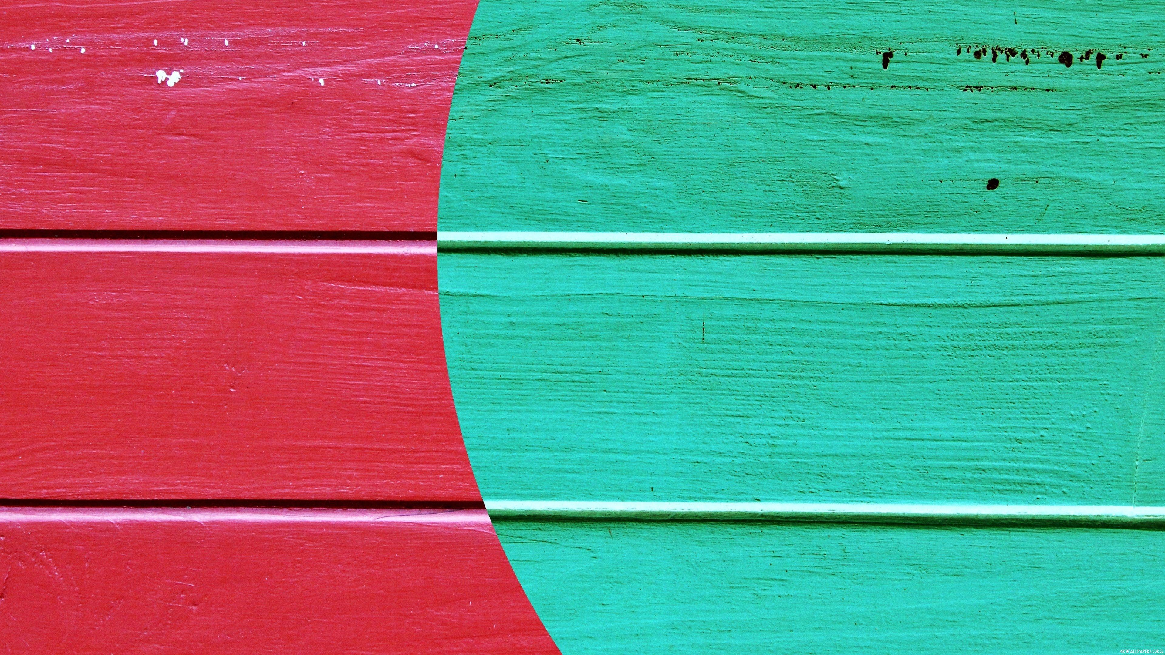 3840x2160 4K Red Green Wood Wallpaper