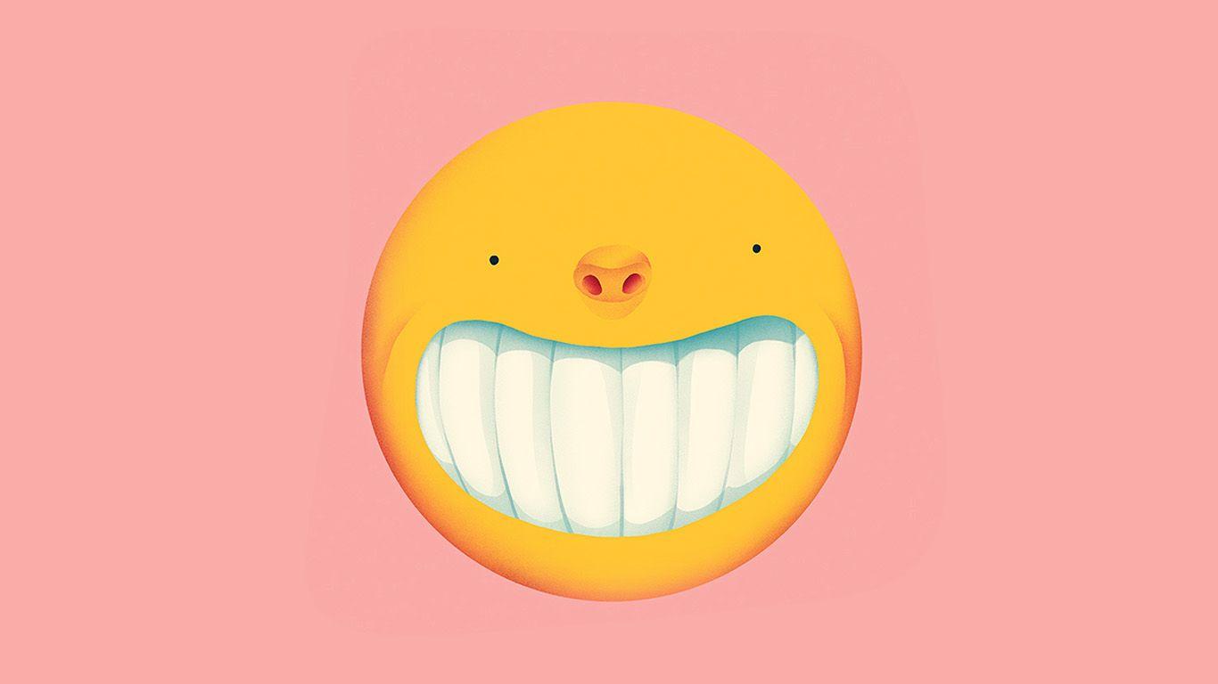 1366x768 Smile Love Pink Cute Illustration Art Yellow Wallpaper