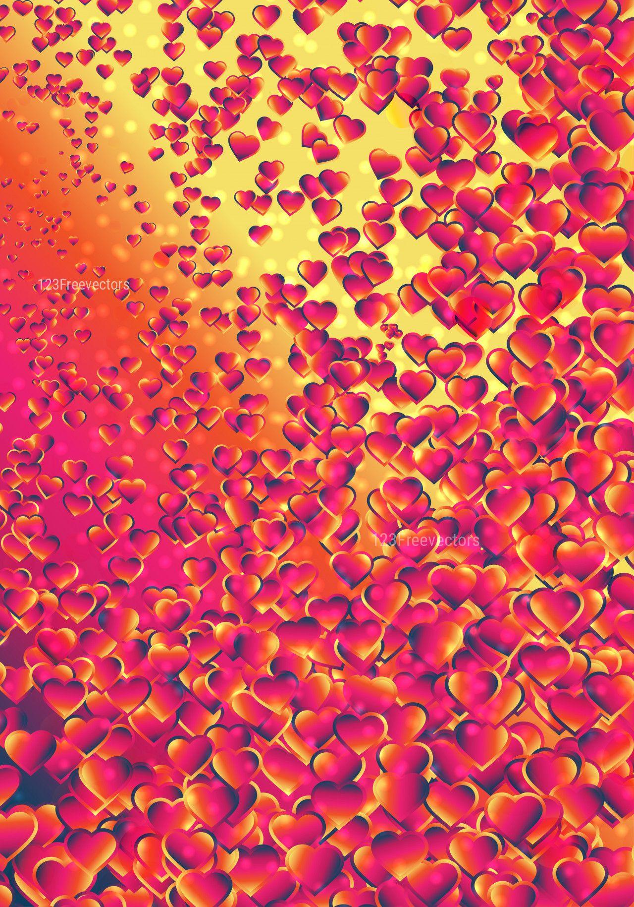 1280x1829 Pink Red and Yellow Heart Wallpaper Background Image