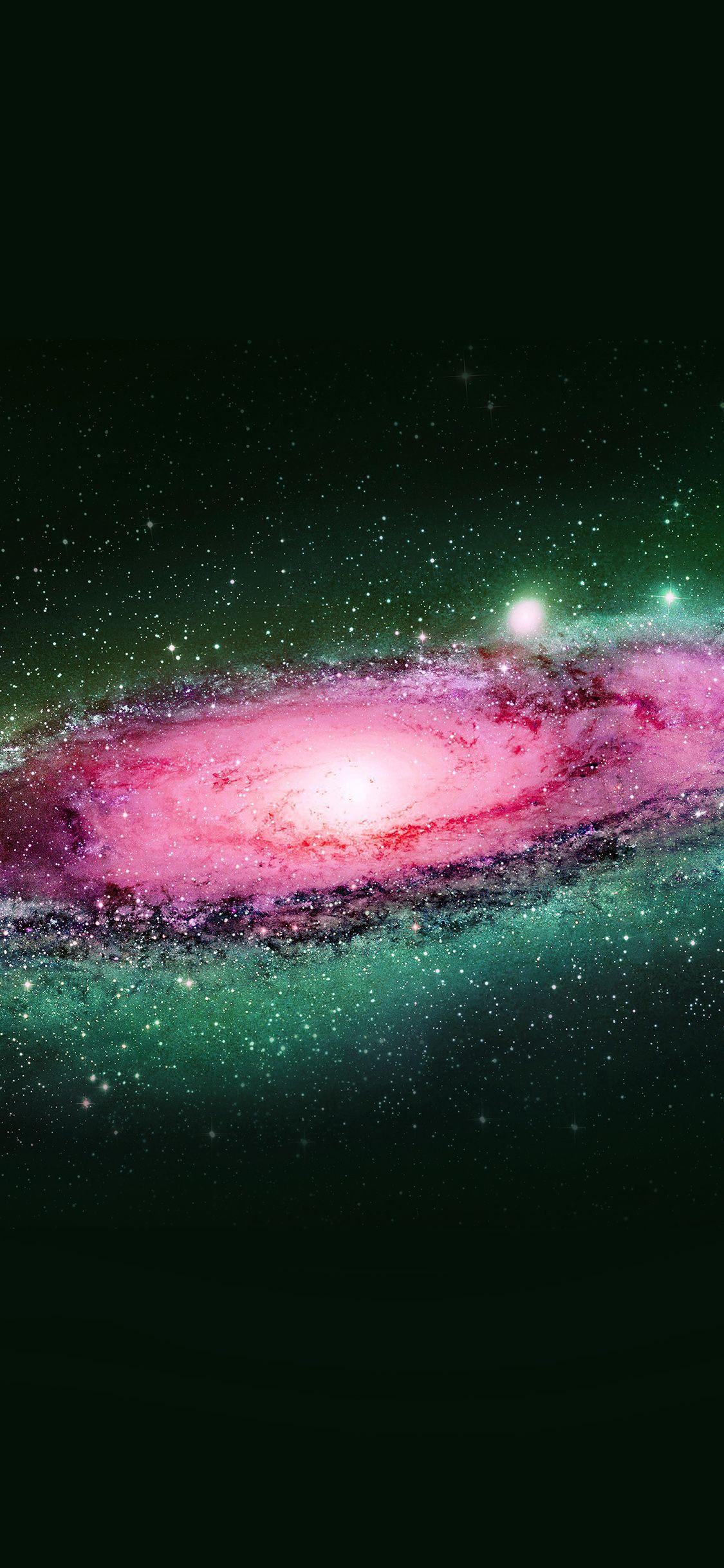 1125x2436 iPhone X wallpaper. galaxy space art illust planets dark green