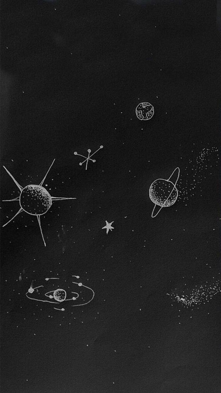 750x1334 Stars And Planets Space Doodle iPhone 6 Wallpaper HD