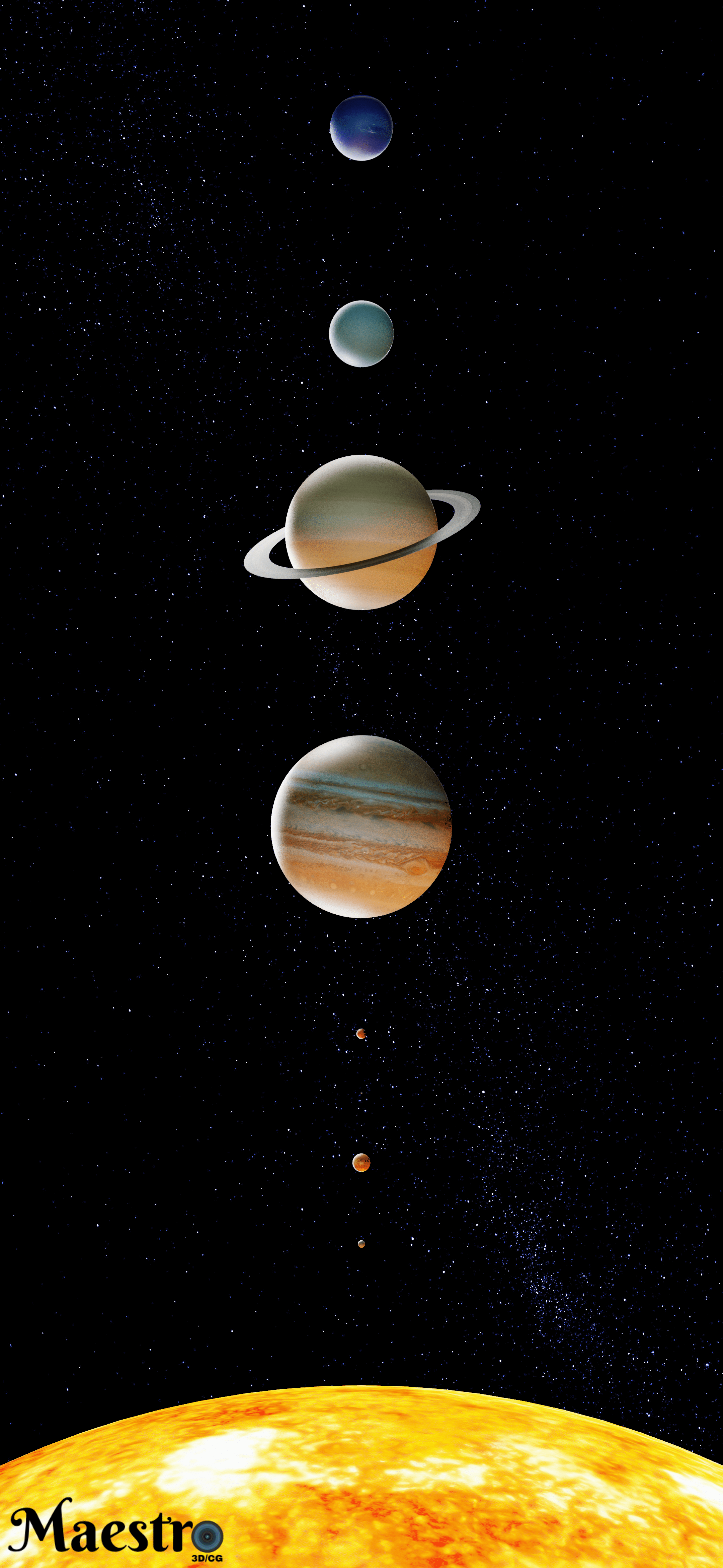 2160x4680 My 3D render titled ambient [2160x4680] 80% true black
