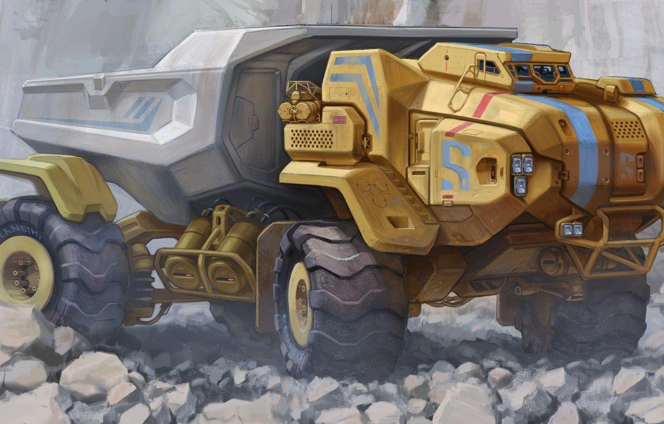1332x850 Wallpaper Stones, Truck, The Front, Sci Fi, Dump Truck Image For Desktop, Section рендеринг