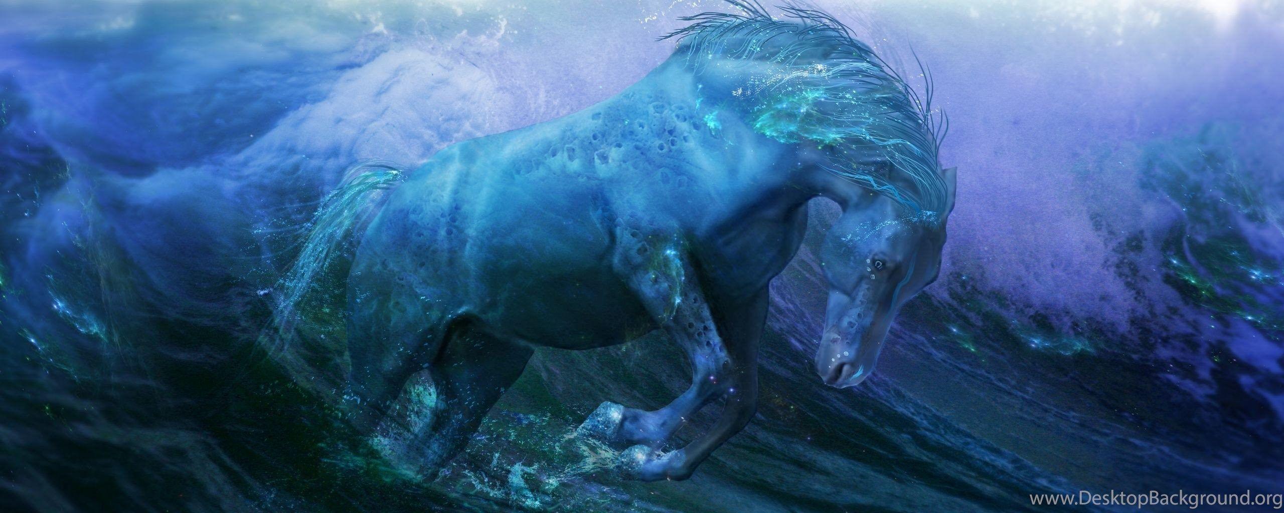 2560x1024 Digital Art: Water Horse Desktop Background For High Resolution. Desktop Background