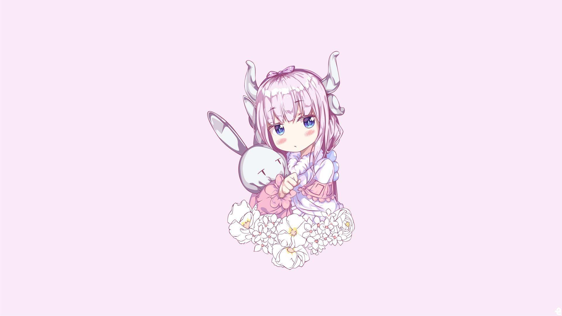 1920x1080 Desktop Wallpaper Cute, Kanna Kamui, Minimal, Kobayashi San Chi No Maid Dragon, Anime, HD Image, Picture, Background, D6d6d0