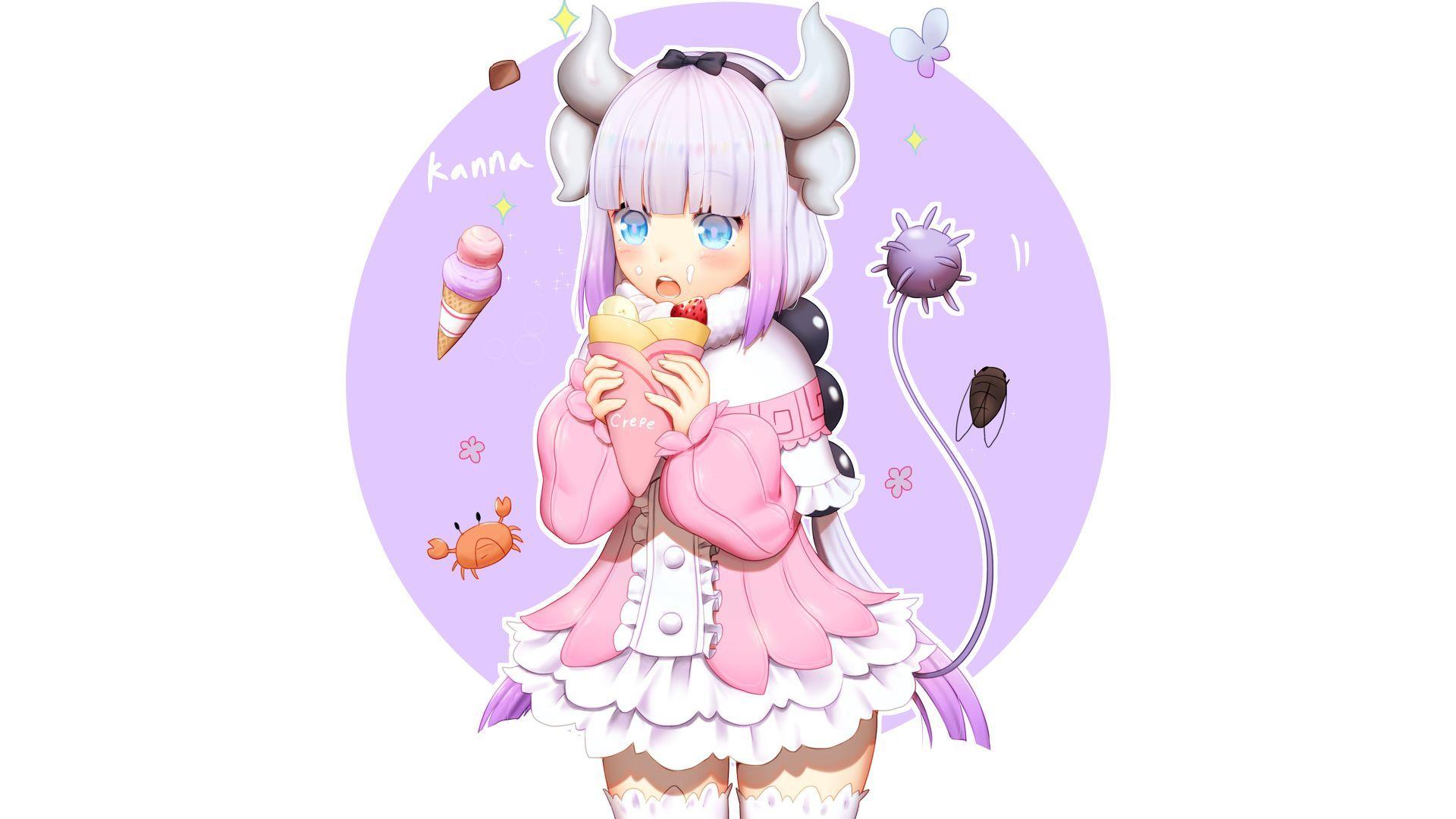 1920x1080 Desktop Wallpaper Cute Anime, Eating .