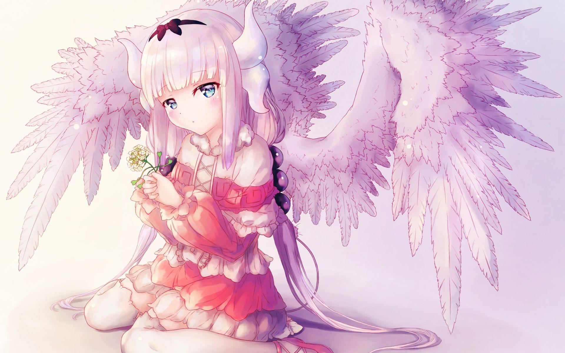 1920x1200 Desktop Wallpaper Kanna Kamui, Anime Girl, Cute, Girl, Wings, HD Image, Picture, Background, E33ff4