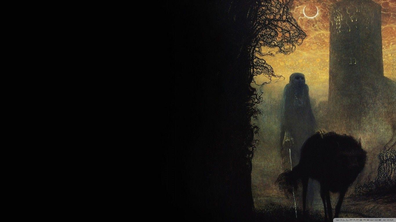 1366x768 #dark, #creepy, #Zdzisław Beksiński, #fantasy art, #classic art, # painting, wallpaper. Mocah.org HD Desktop Wallpaper