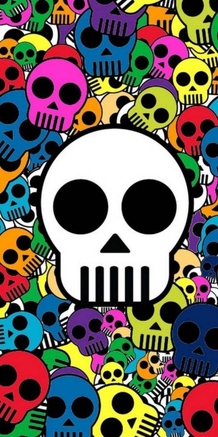 720x1440 Rainbow wallpaper. Skull wallpaper, Abstract wallpaper, Skull design