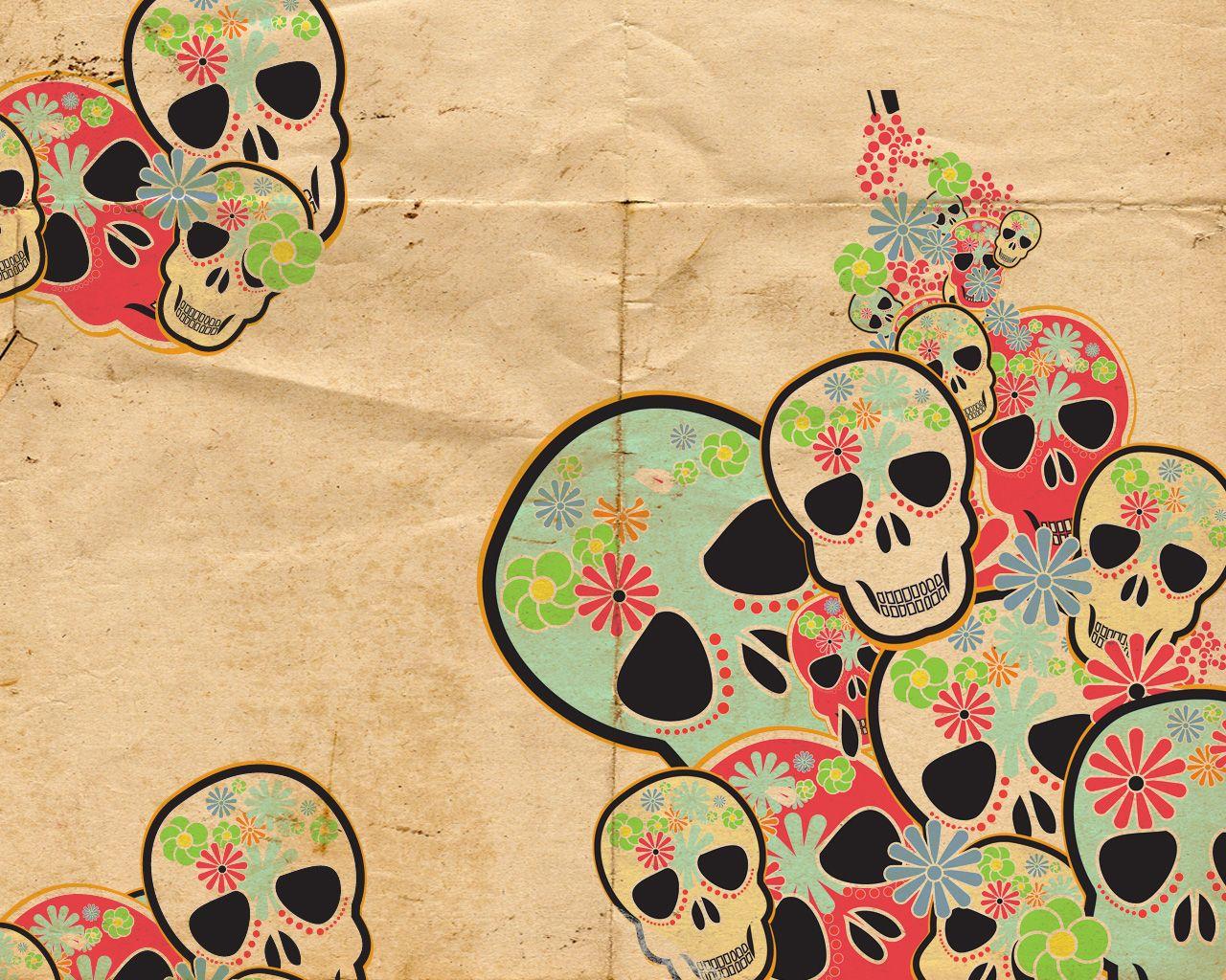 1280x1024 Cool Skull Background For Girls Image & Picture