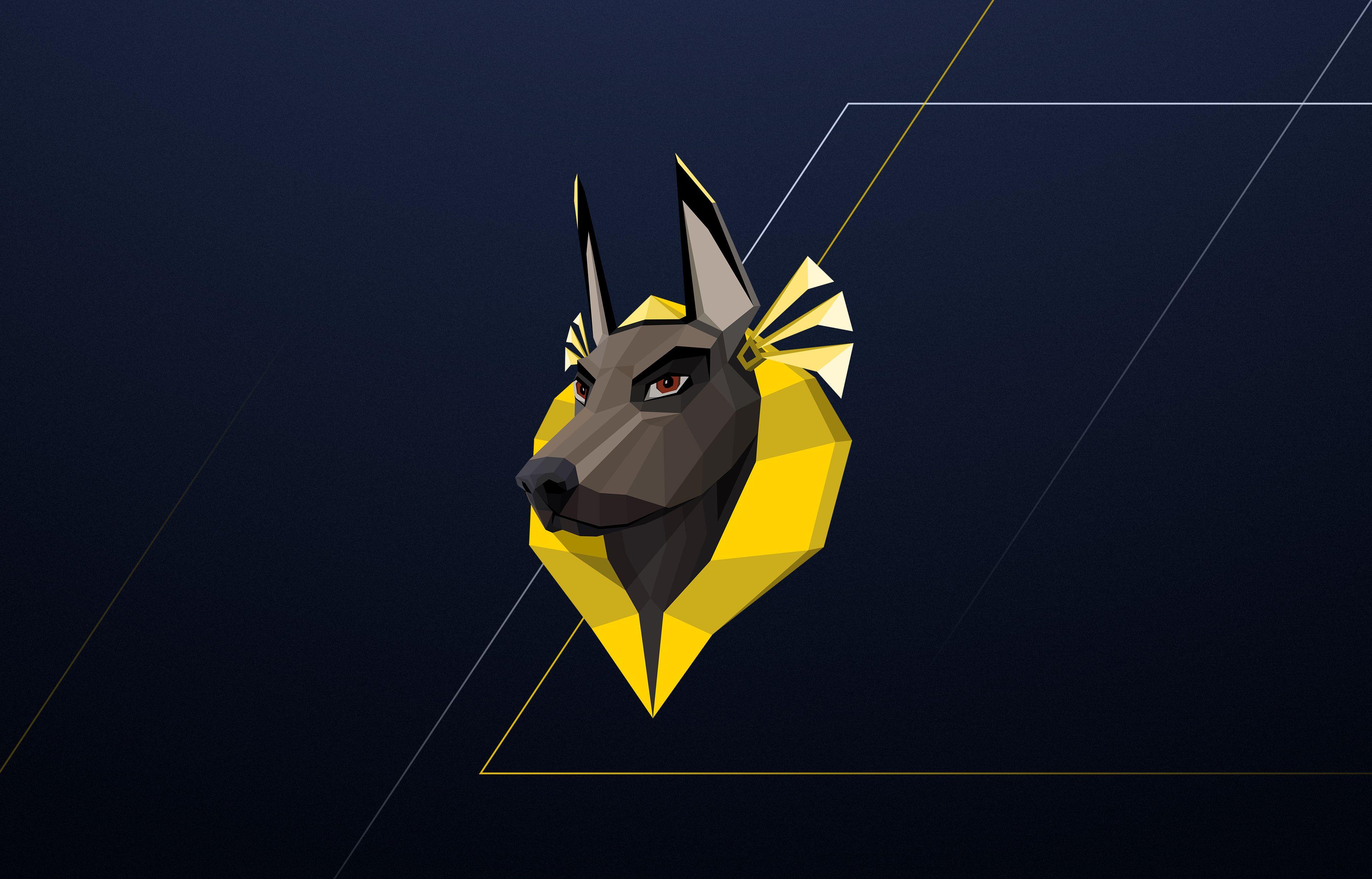 3840x2460 4K, Abstract, Ancient, Animals, Digital art, Egyptian, God, Minimalism, Anubis, Dark, Blue, Doberman Pinscher Wallpaper HD / Desktop and Mobile Background
