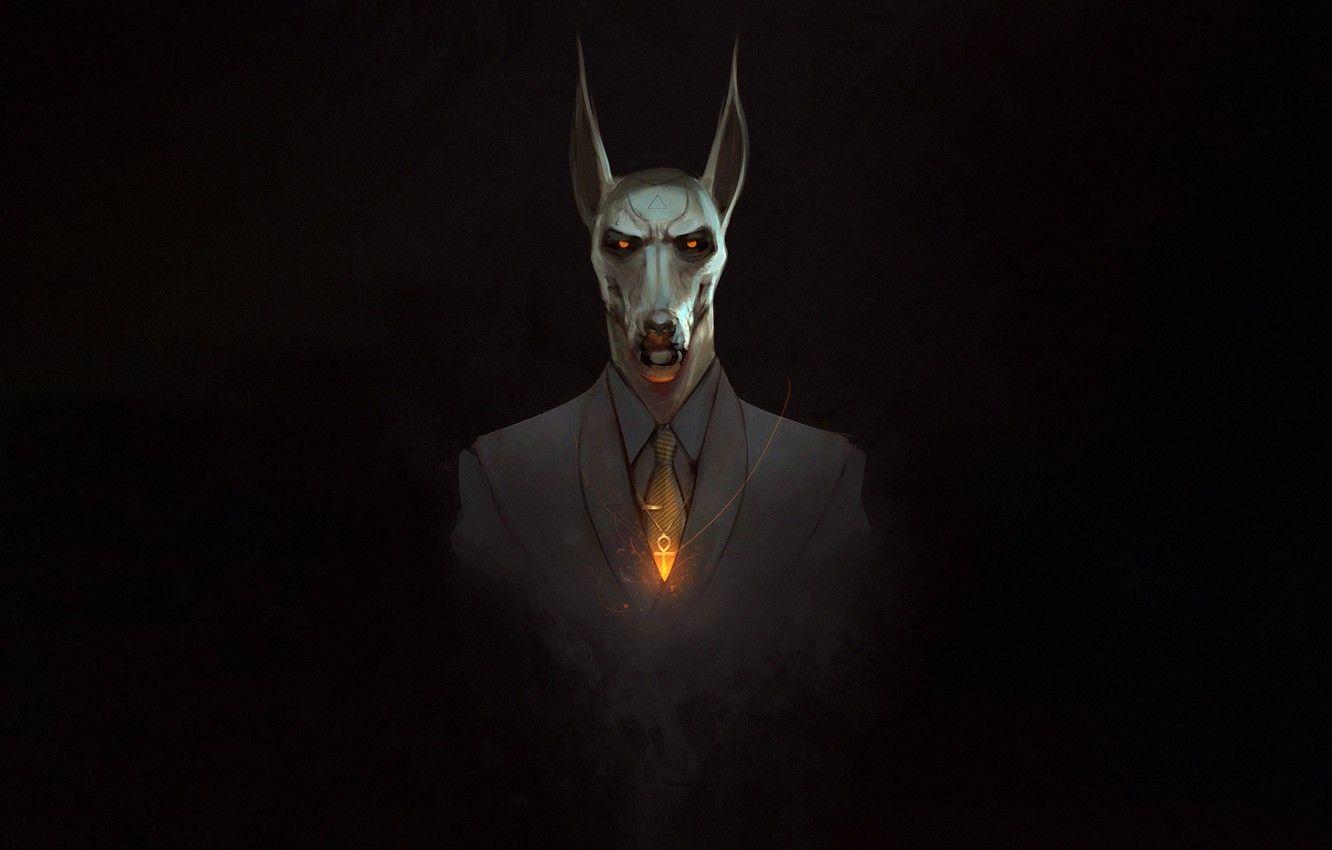 1332x850 Wallpaper Dog, Style, Costume, Background, Art, Art, Style, Background, God, God, Minimalism, Jackal, Anubis, Anubis, TheFearMaster, Jackal image for desktop, section минимализм