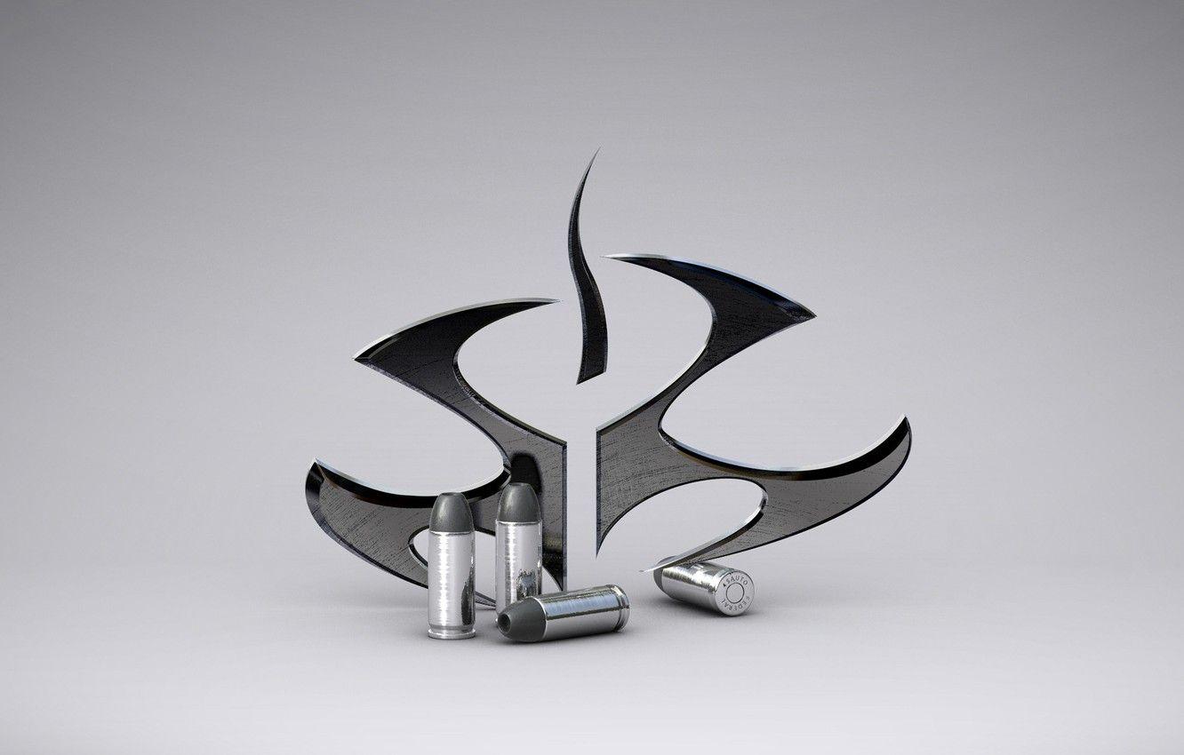 1332x850 Wallpaper symbol, Hitman, emblem, grey background, cartridges, sleeve, Hitman image for desktop, section минимализм