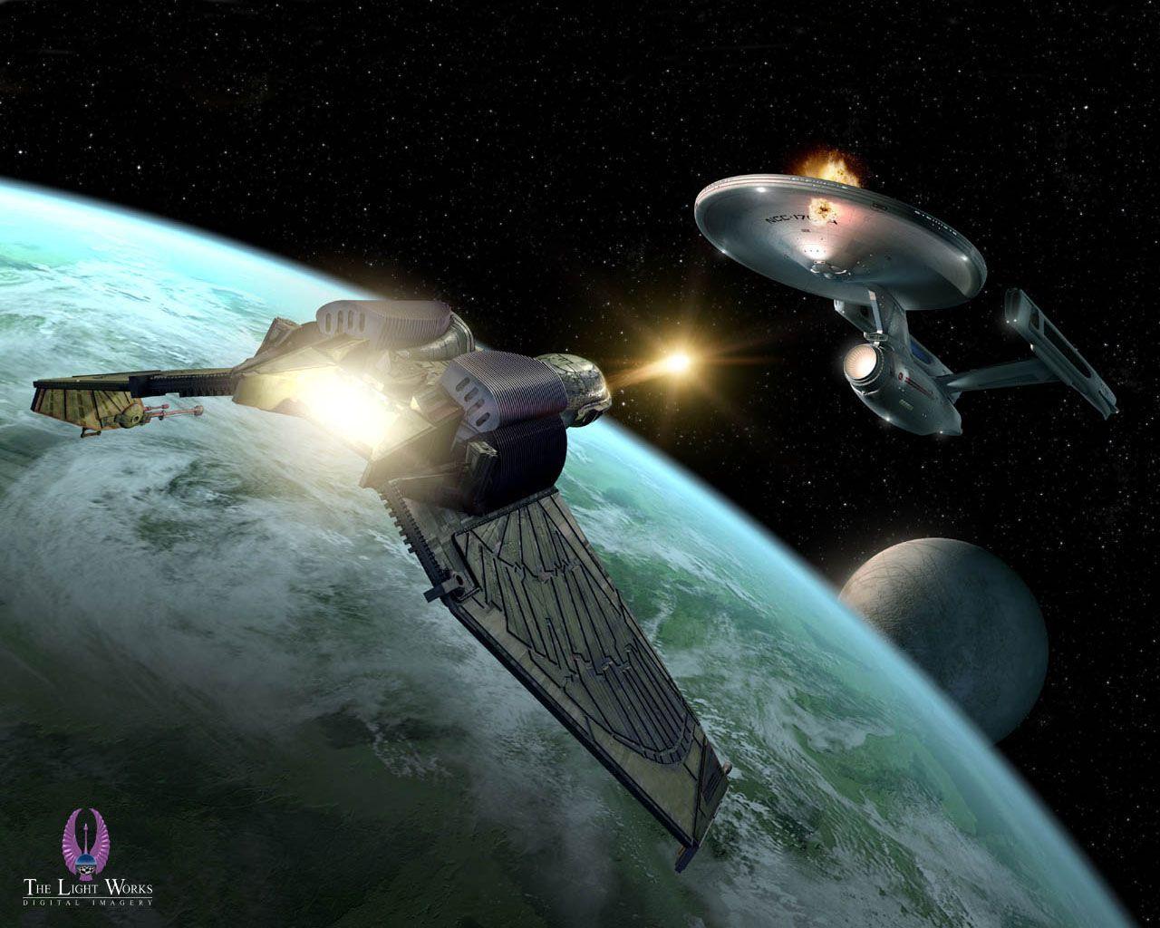 1280x1024 Klingon Bird of Prey Attacking. Star trek wallpaper, Star trek starships, Star trek klingon