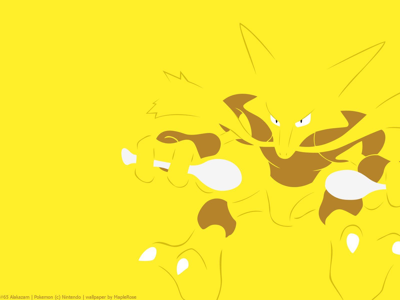 Download Alakazam Evolution Line Black Background Wallpaper