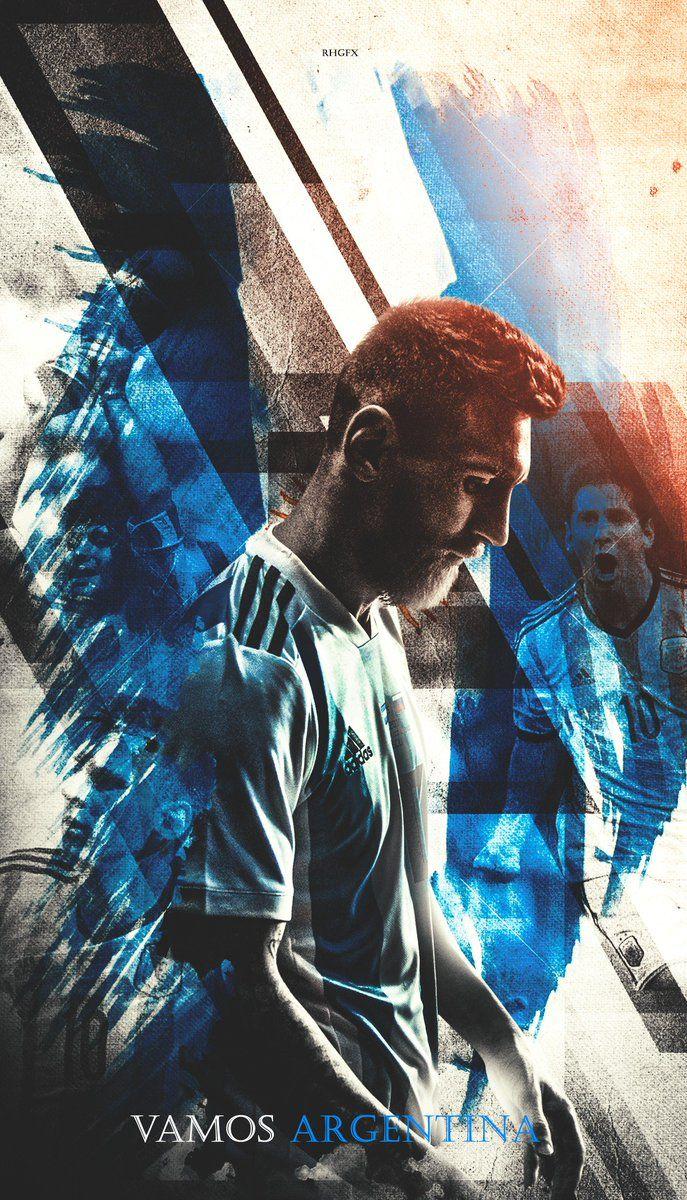 687x1200 RHGFX Messi. Phone Wallpaper. #Argentina #Messi #WC2018