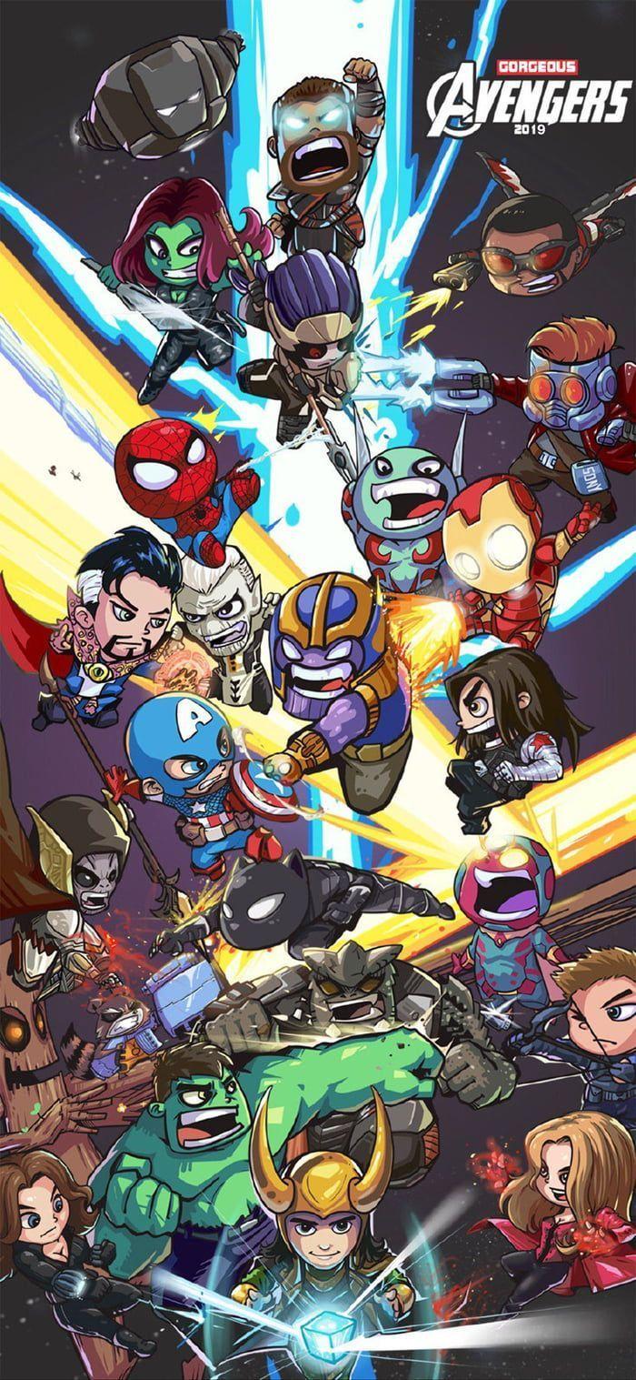 Hình nền 700x1517 Avengers - #Avengers #Wallpaper năm 2020. Hình nền truyện tranh Marvel, hình nền Avengers, Chibi marvel