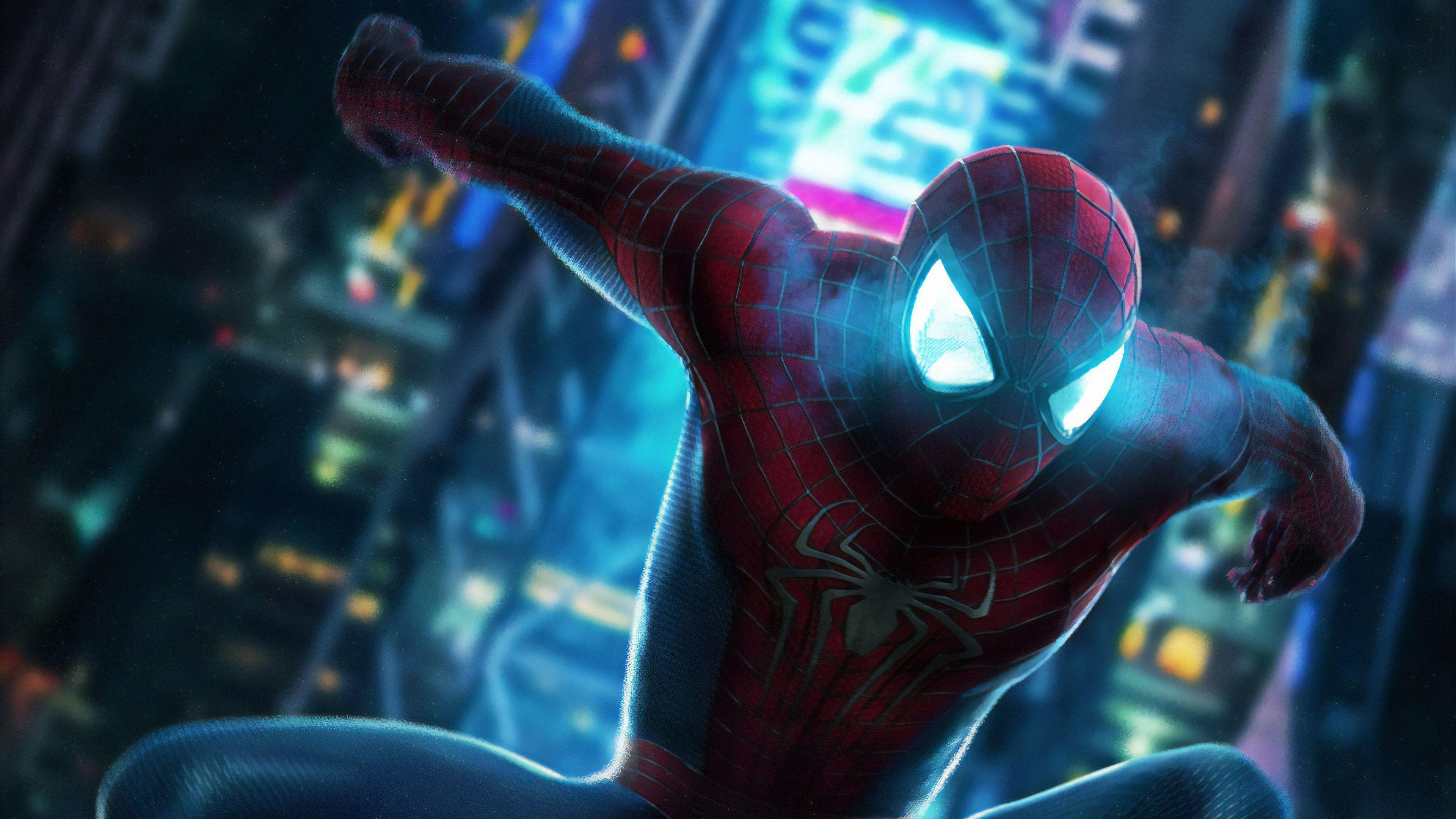 3840x2160 Wallpaper 4k Spiderman Blue Eyes 4k Wallpaper, Artist Wallpaper, Artwork Wallpaper, Digital Art Wallpaper, Hd Wallpaper, Spiderman Wallpaper, Superheroes Wallpaper