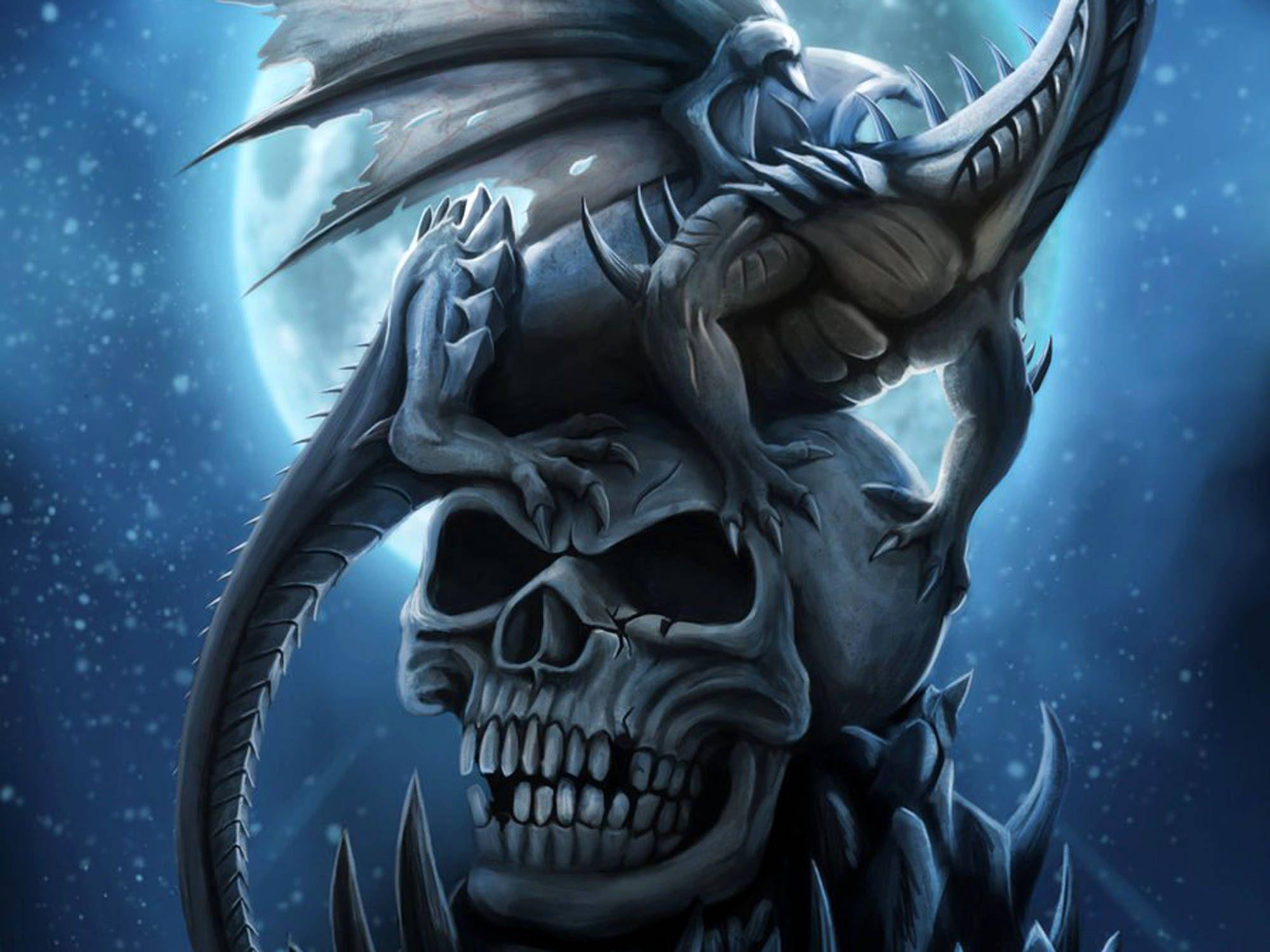 Skull and Dragon Wallpapers Top Free Skull and Dragon Backgrounds