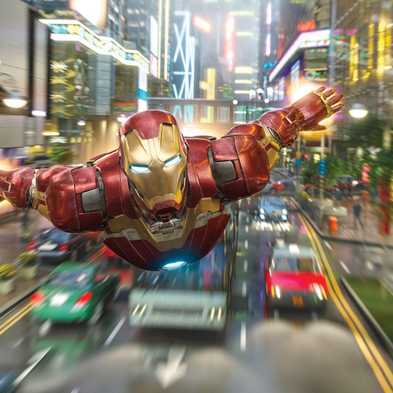 1280x1280 Download Iron Man Disneyland Hong Kong 10k Apple iPad wallpaper 1280x1280