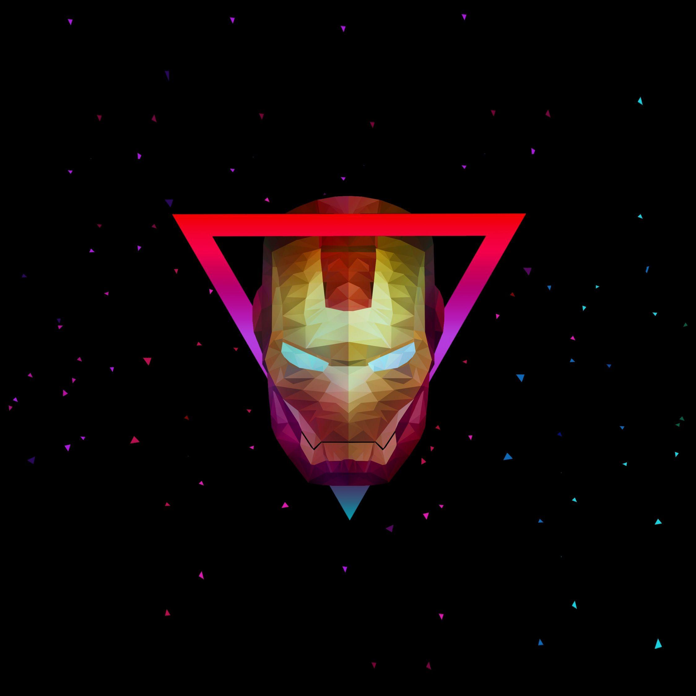 2248x2248 Download Low poly, helmet, artwork, Iron man wallpaper, 2248x iPad Air, iPad Air iPad iPad iPad mini iPad mini 3