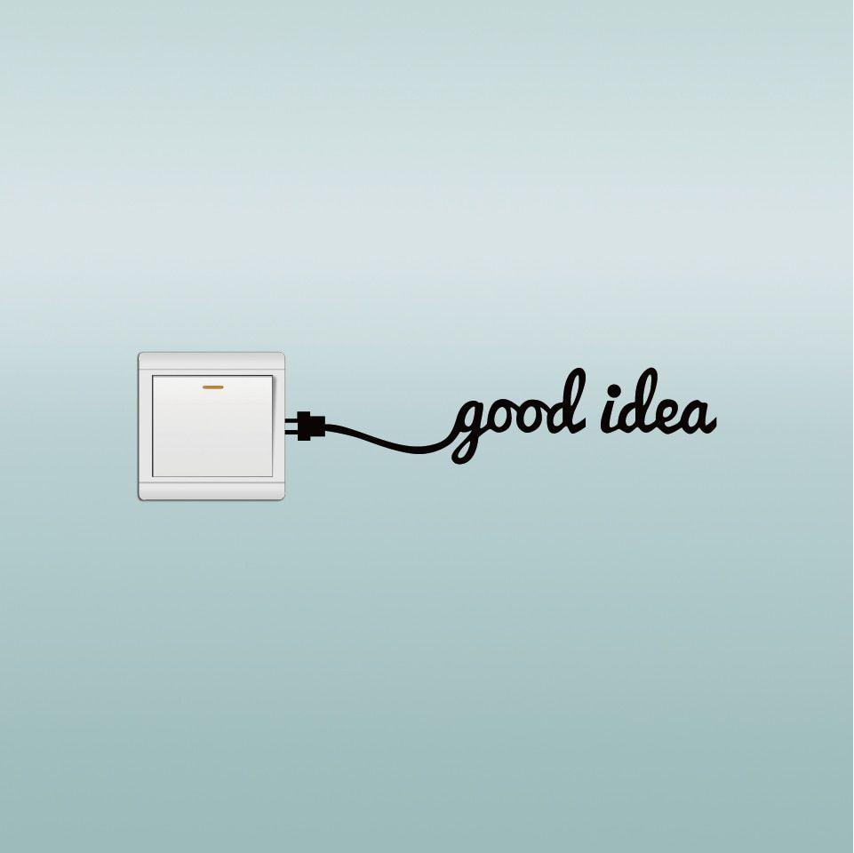 961x960 KG 92 Creative Good Idea Charger Lead Light Switch Sticker Funny Vinyl Wall Sticker Home Wallpaper. Wallpaper