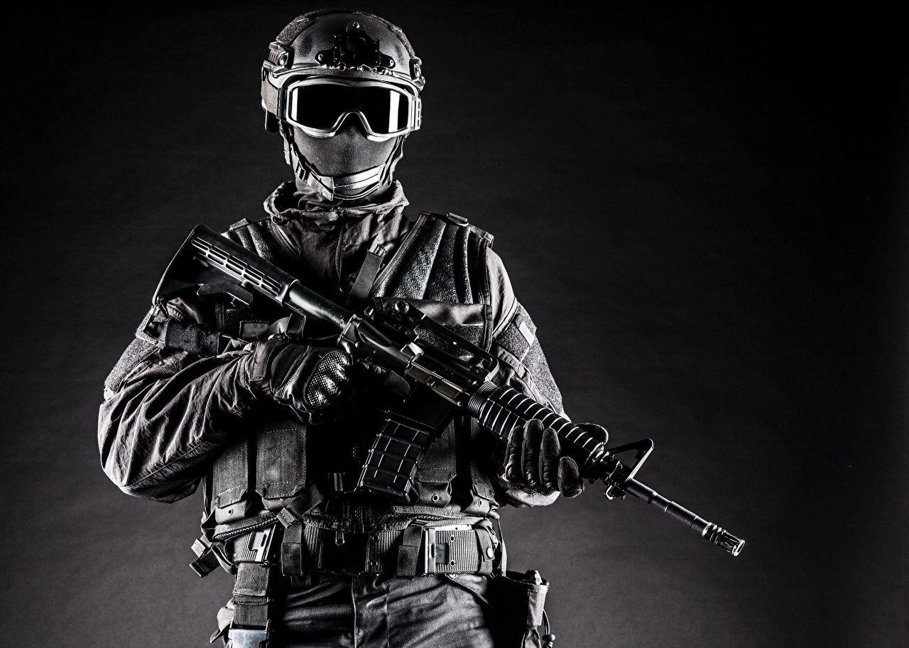 1280x912 Desktop Wallpaper soldier Assault rifle Glasses Uniform Army
