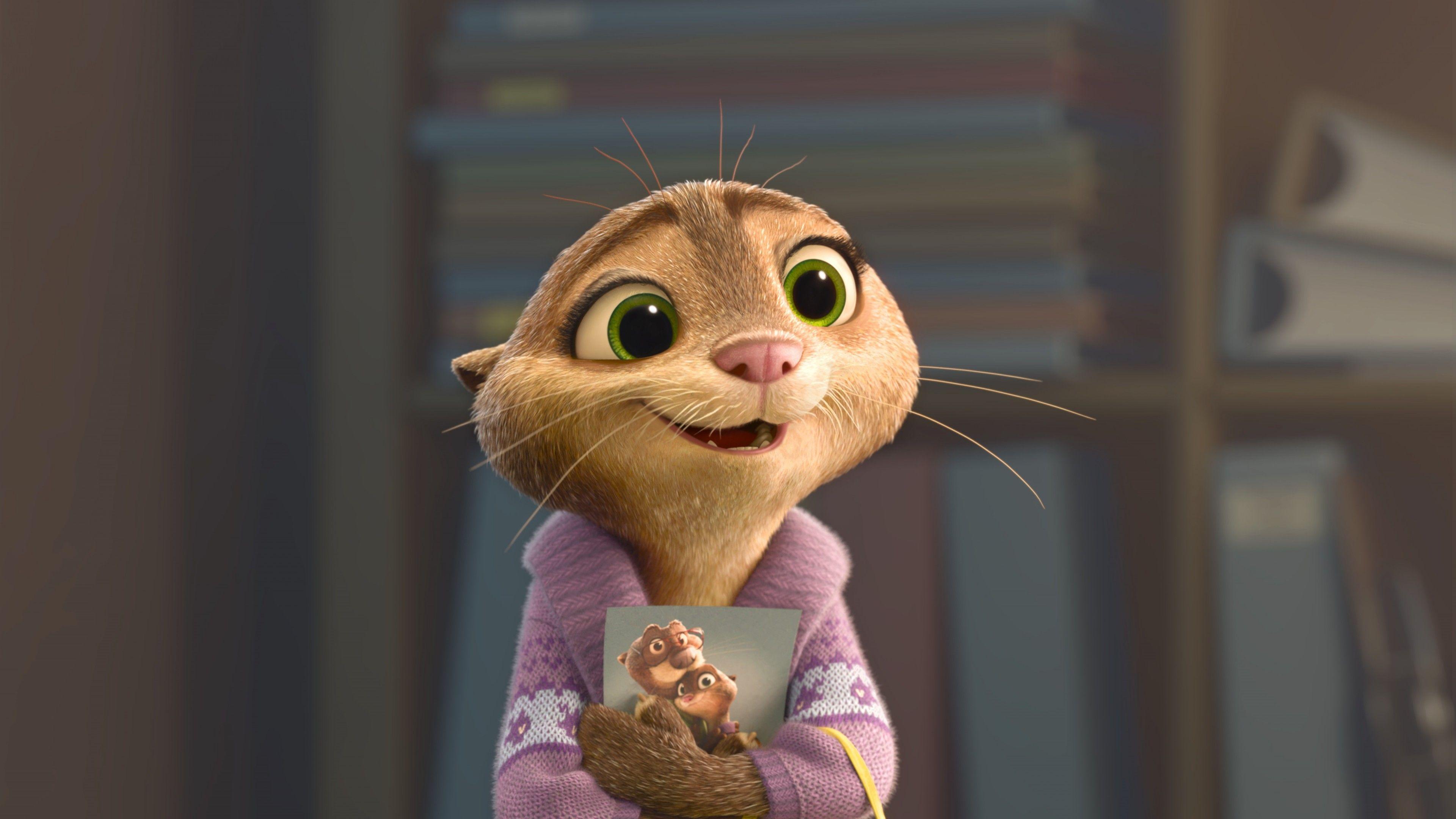 3840x2160 Wallpaper Zootopia, Mrs. Otterton, otter, Best Animation Movies of cartoon, Movies
