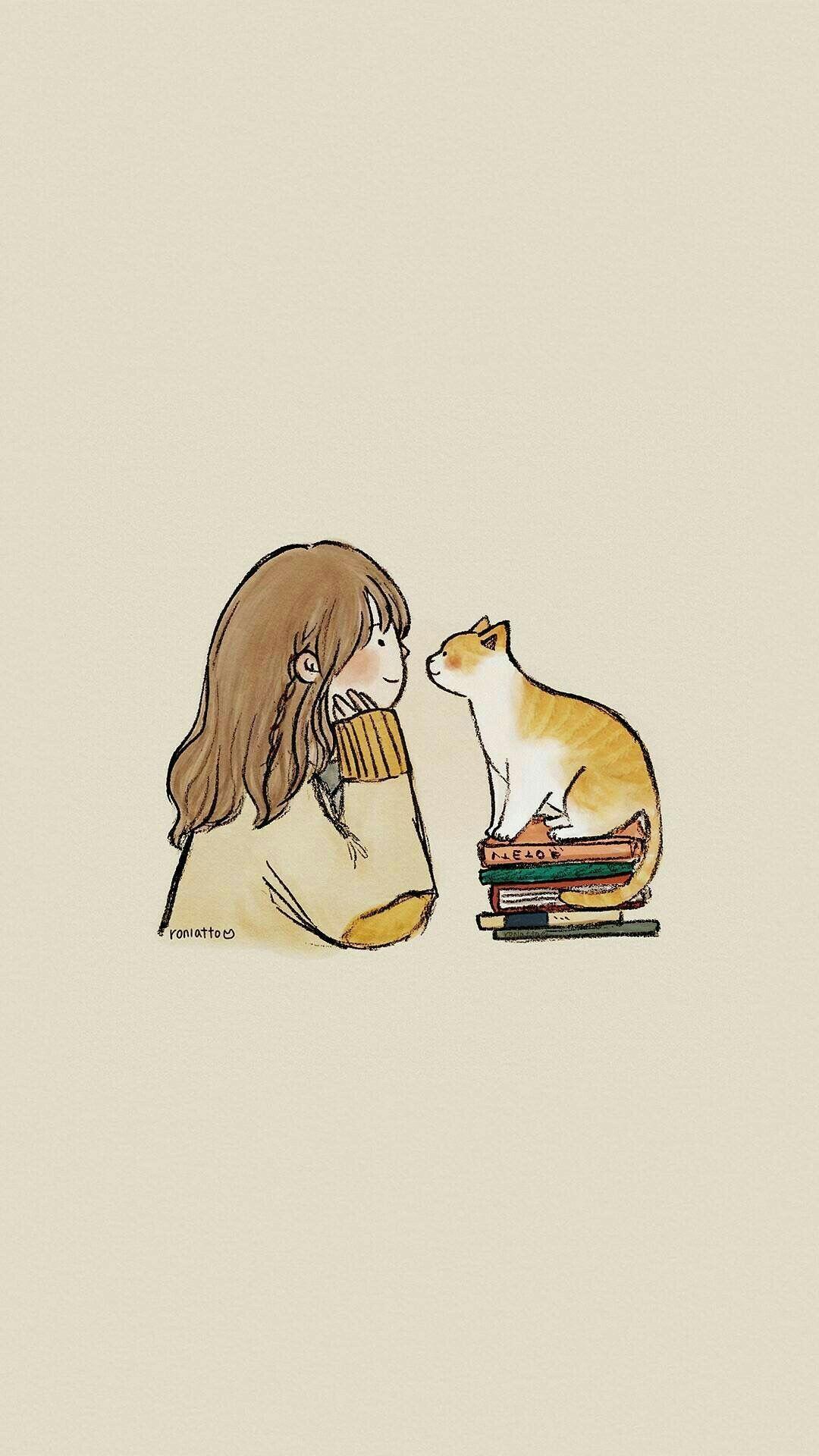 1080x1920 Hi there, this is my collection of little treasures, the things that make life meaningful to me.Enjoy :) None o. Cats illustration, Cute drawings, Cute wallpaper