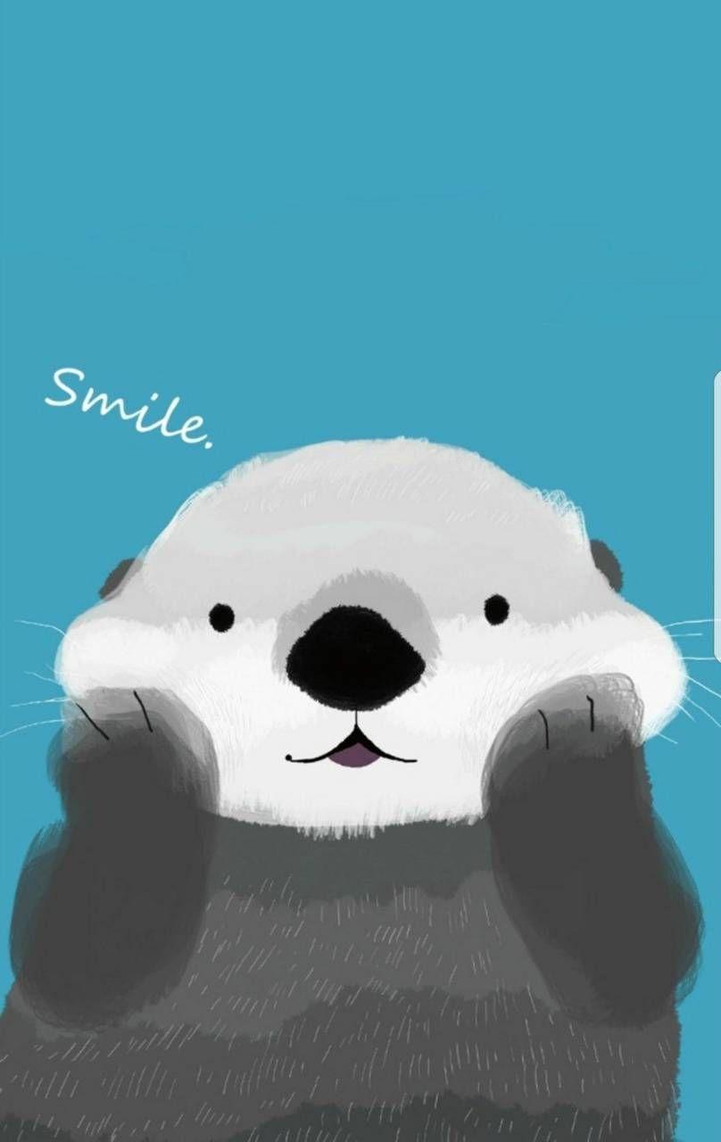 808x1280 Cute otter wallpaper
