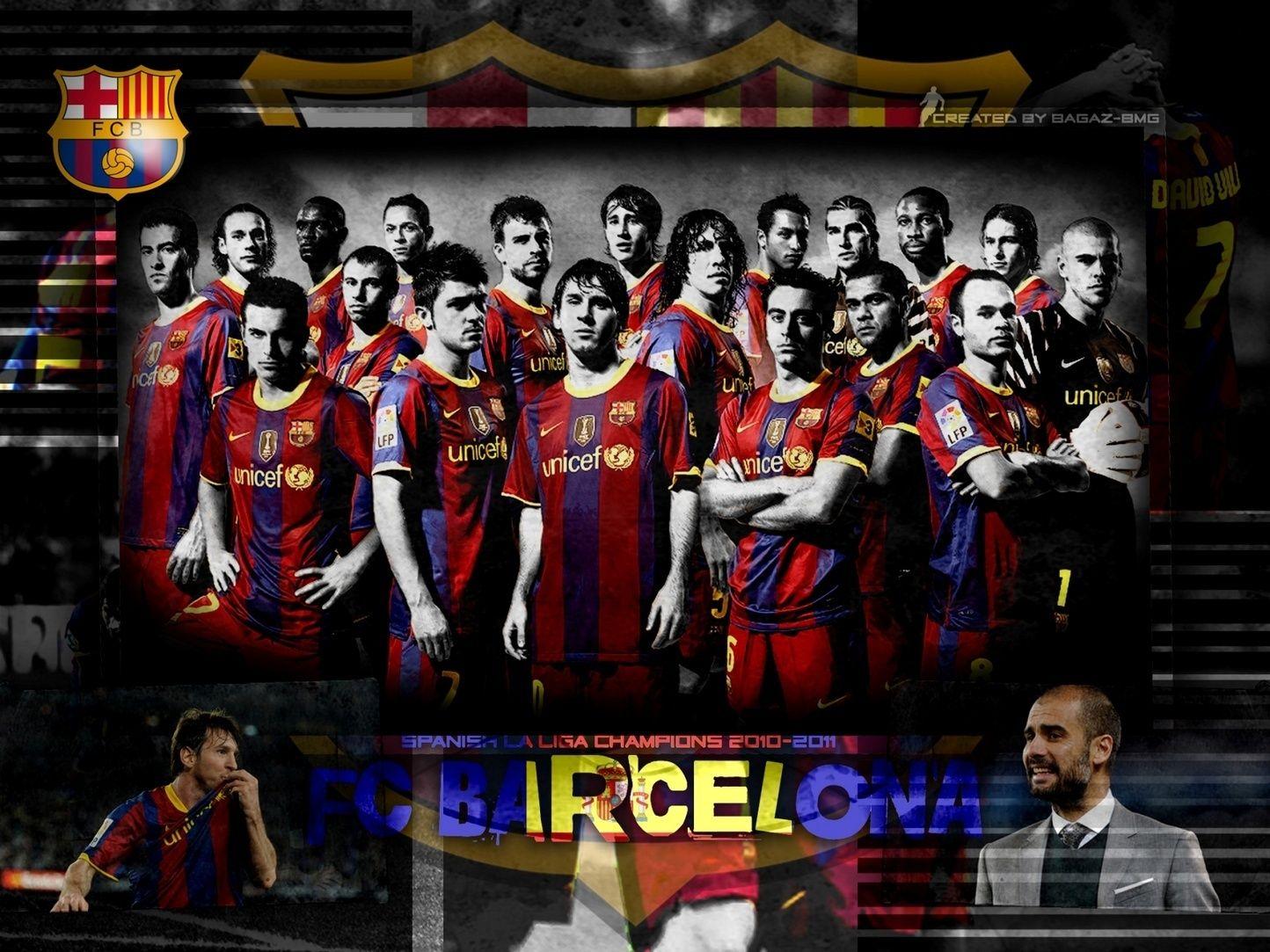 1444x1083 Season 2010 11 Squad Barcelona Wallpaper