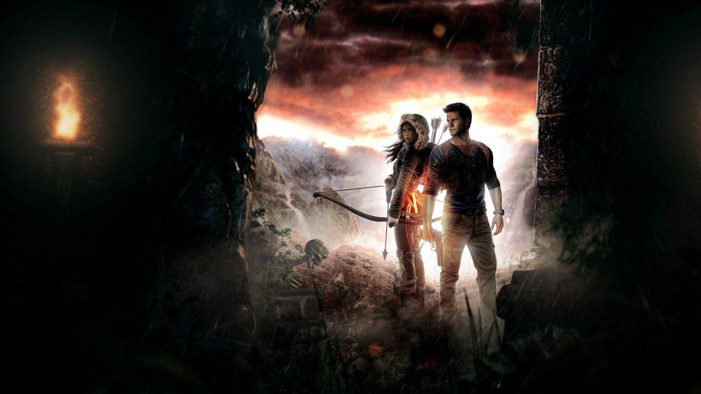 1366x768 Download 1366x768 Rise Of The Tomb Rider, Uncharted Lara Croft, Nathan Drake Wallpaper for Laptop, Notebook