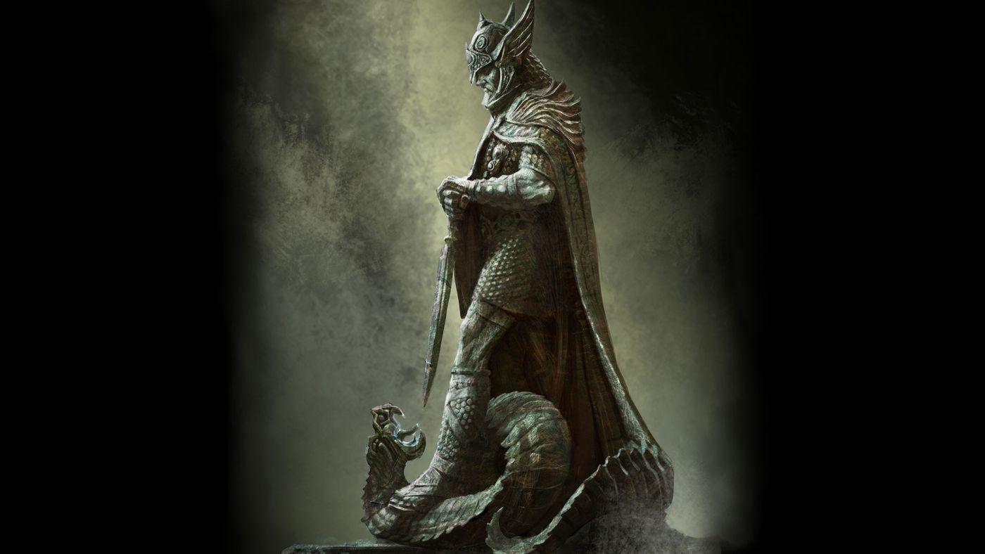 1400x788 Dragonborn Statue The Elder Scrolls V Skyrim Artwork Video Games Wallpaper. All HD Wallpaper Gallery