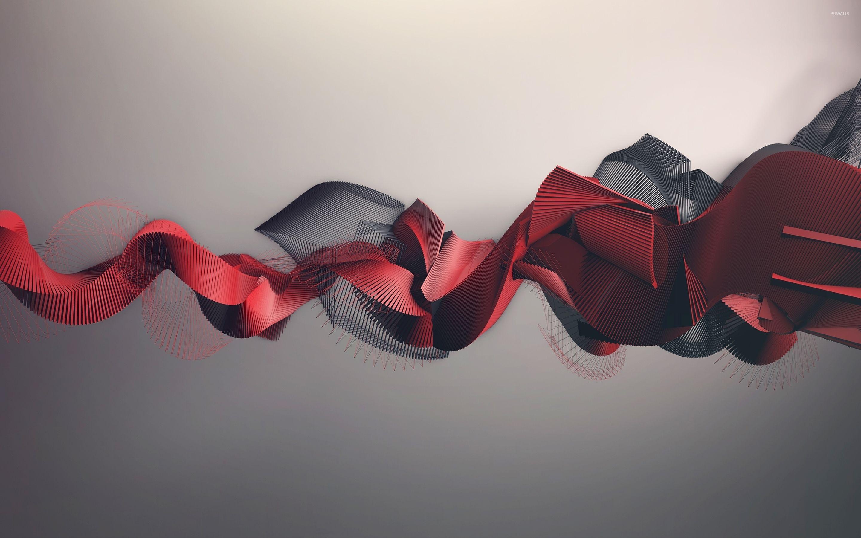2880x1800 Red and gray wavy stripes wallpaper wallpaper