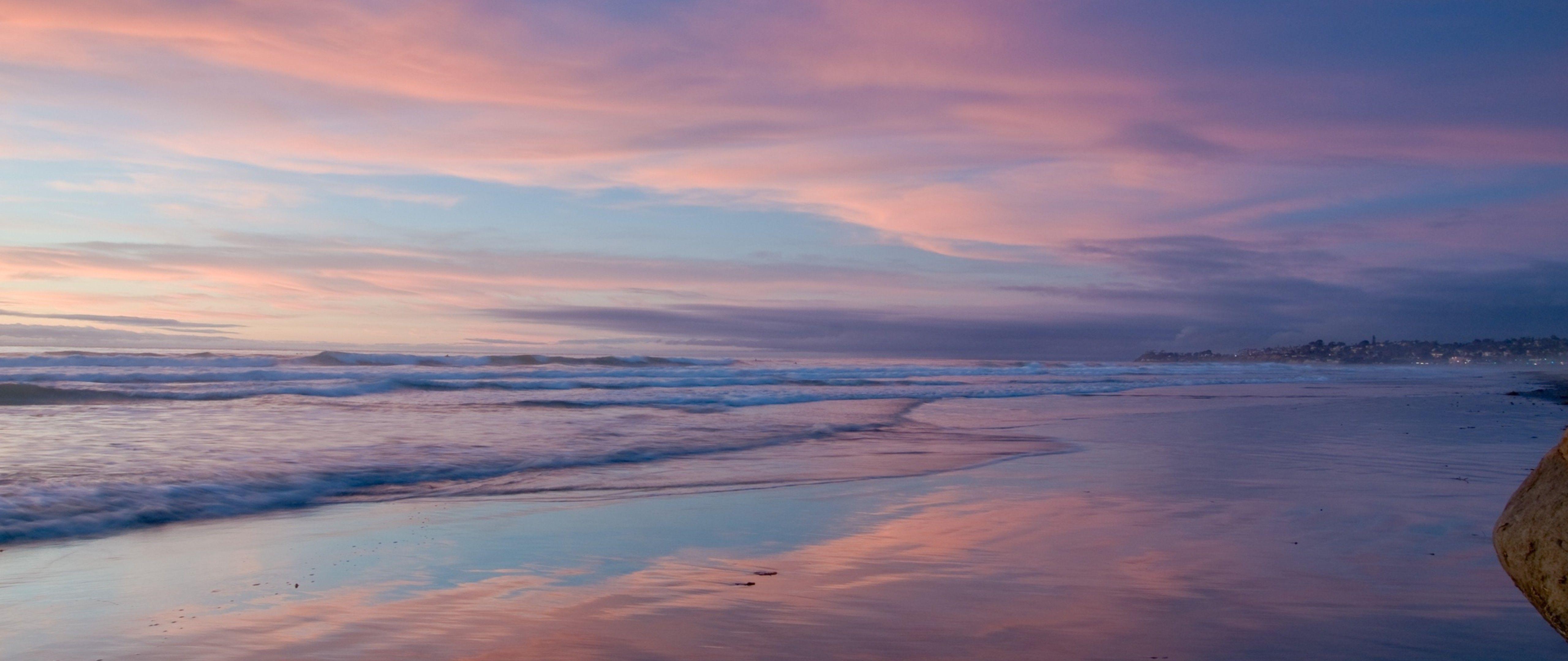 5120x2160 Beach of California HD Wallpaper 4K .