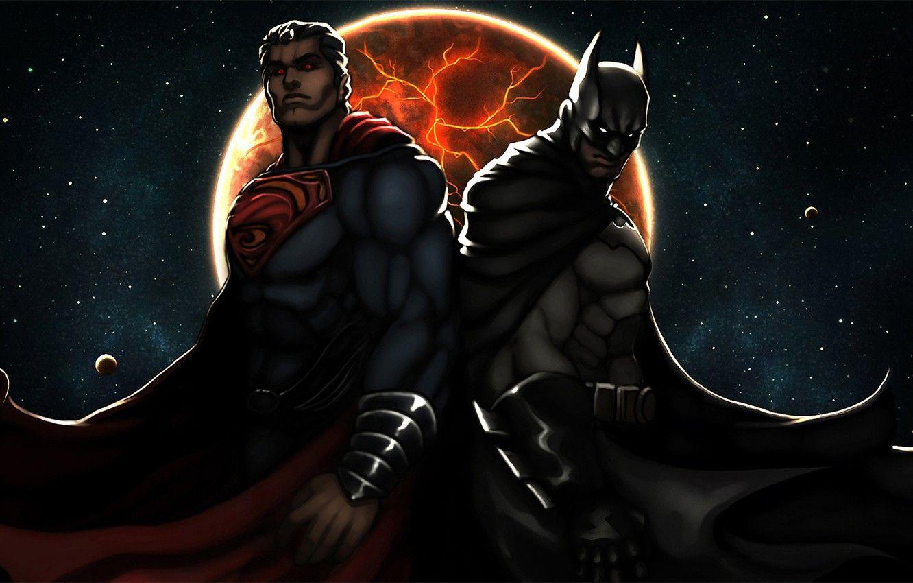 1332x850 Wallpaper batman, superman, art, dark knight, man of steel image for desktop, section фантастика