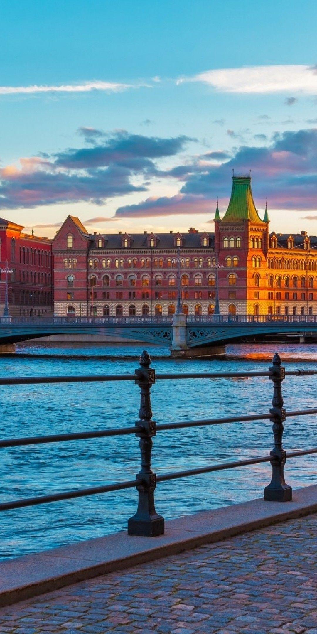 1080x2160 Download 1080x2160 Stockholm, Sweden, River Wallpaper for Huawei Mate 10