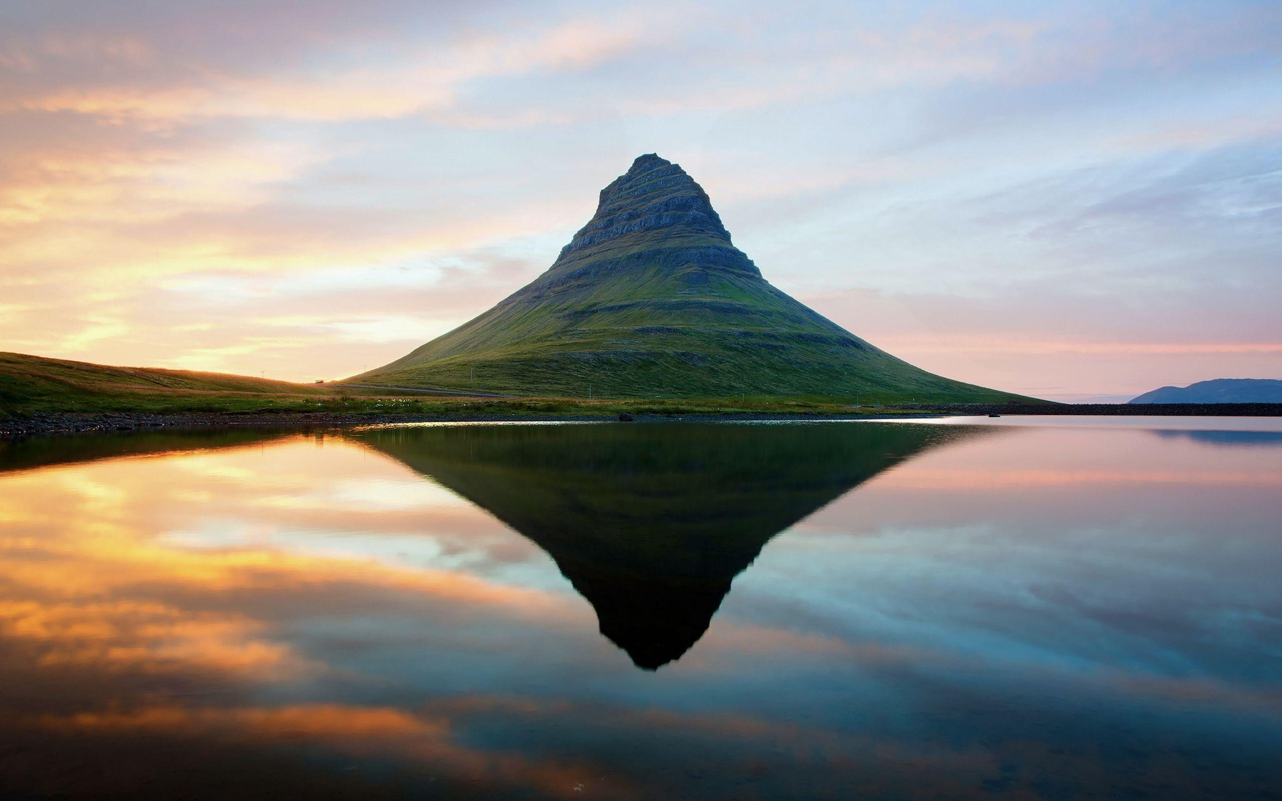 2560x1600 #Kirkjufell, #reflection, #nature, #lake, #landscape, #Iceland, # mountains, wallpaper. Mocah.org HD Desktop Wallpaper