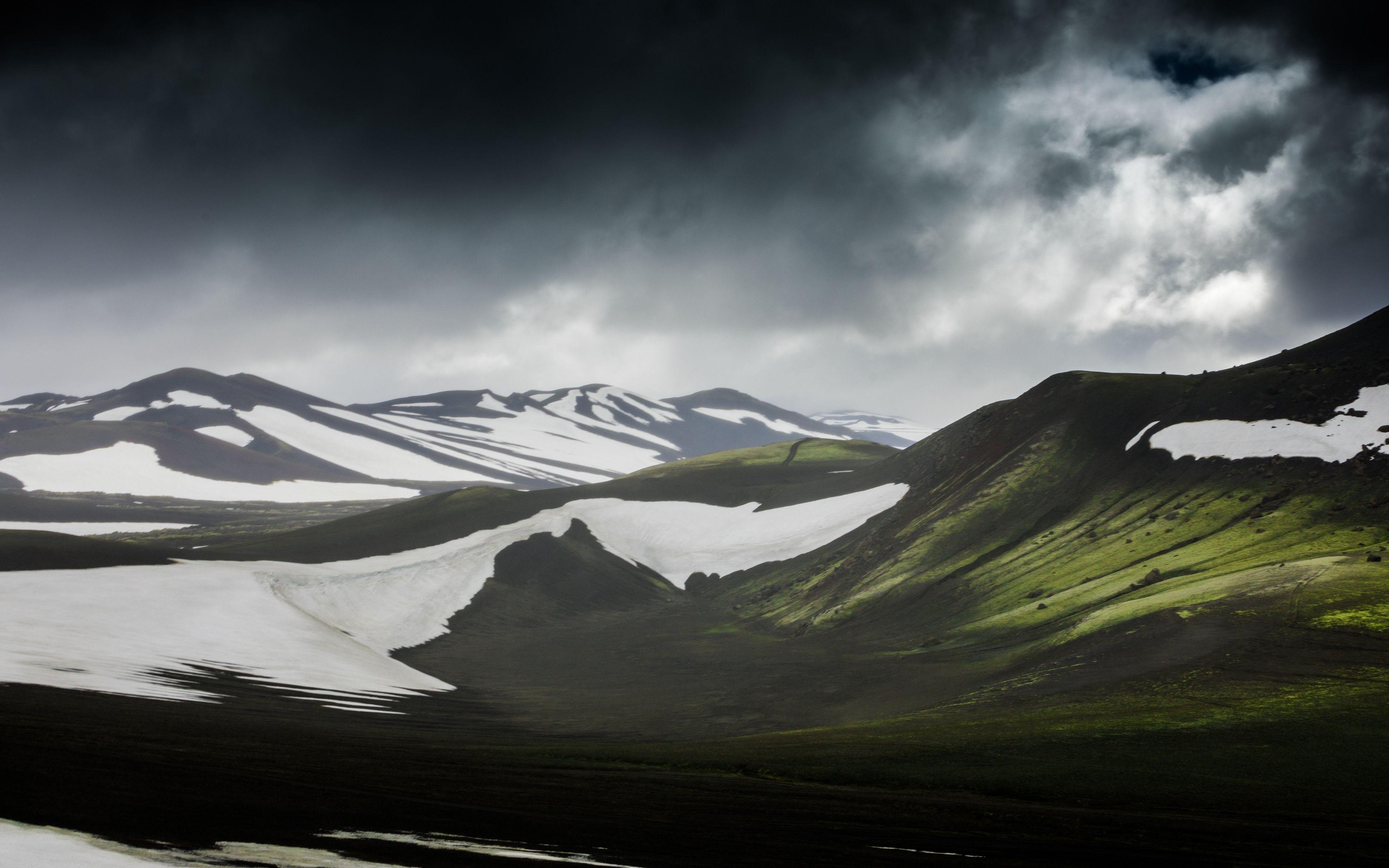 3840x2400 Download Landscape and mountains, cloudy day, Iceland wallpaper, 3840x 4K Ultra HD 16: Widescreen