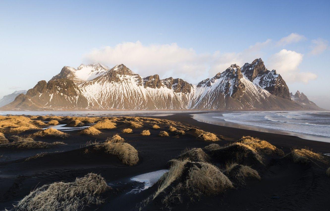 1332x850 Wallpaper mountains, Iceland, Vestrahorn image for desktop, section пейзажи