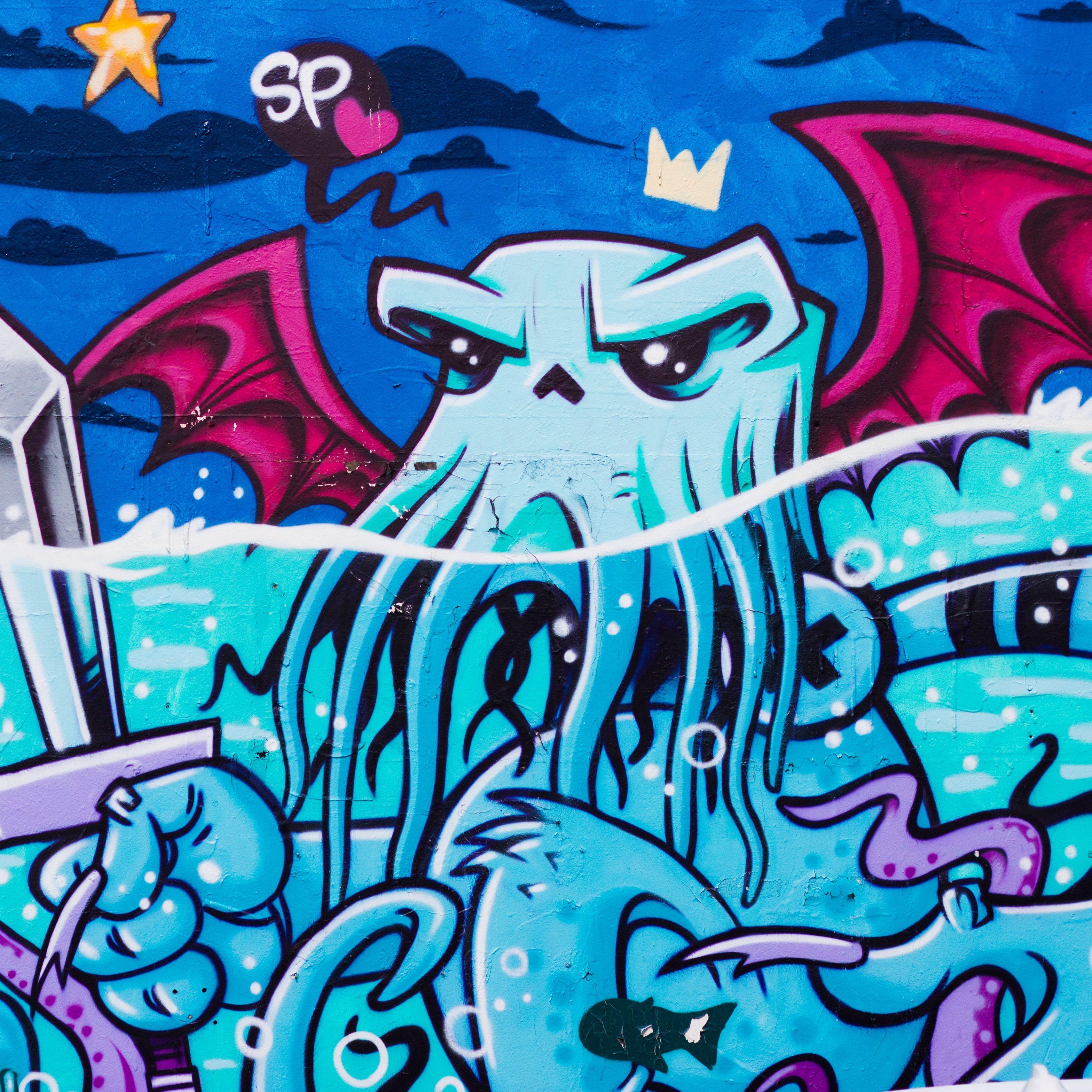3415x3415 Download wallpaper 3415x3415 graffiti, octopus, street art ipad pro 12.9 retina for parallax HD background