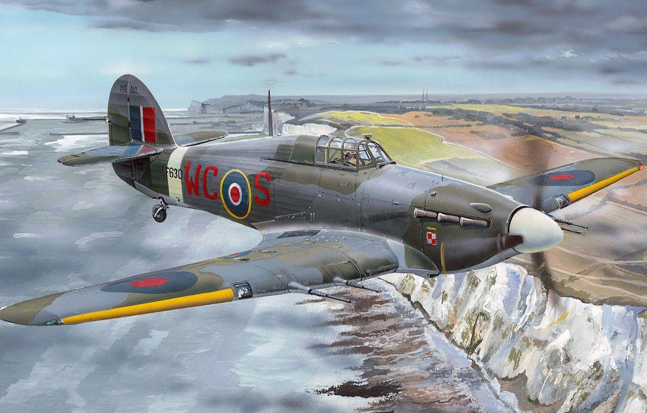 1332x850 Wallpaper Figure, Art, British Single Seat Fighter, Intruder, Hawker Hurricane Mk.IIc Image For Desktop, Section авиация
