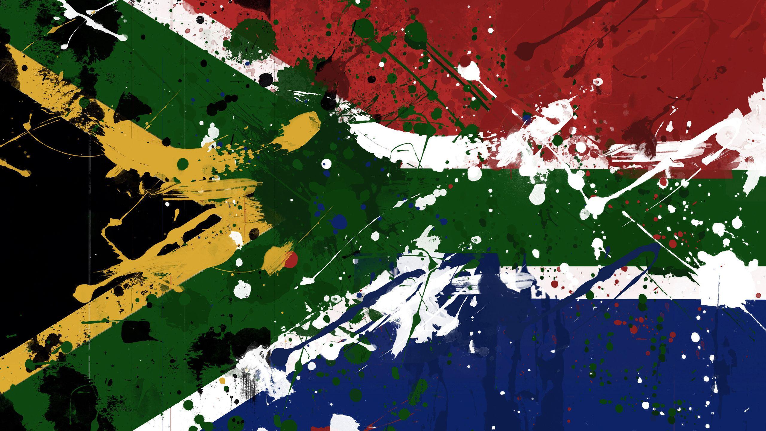 2560x1440 africa, south africa, paint, flag, flag desktop wallpaper 6359