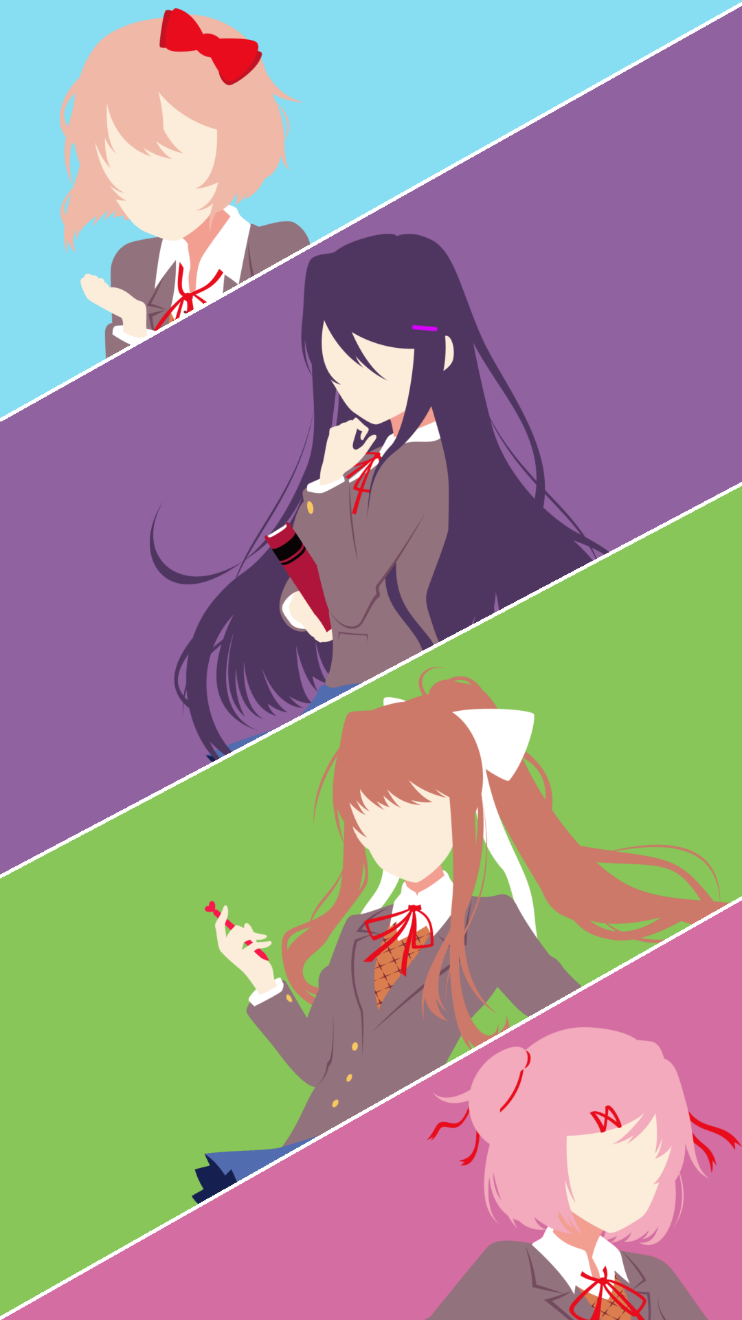 1080x1920 Minimal DDLC Phone Wallpaper 1920x1080p : DDLC. Literature club, Anime, Cute wallpaper