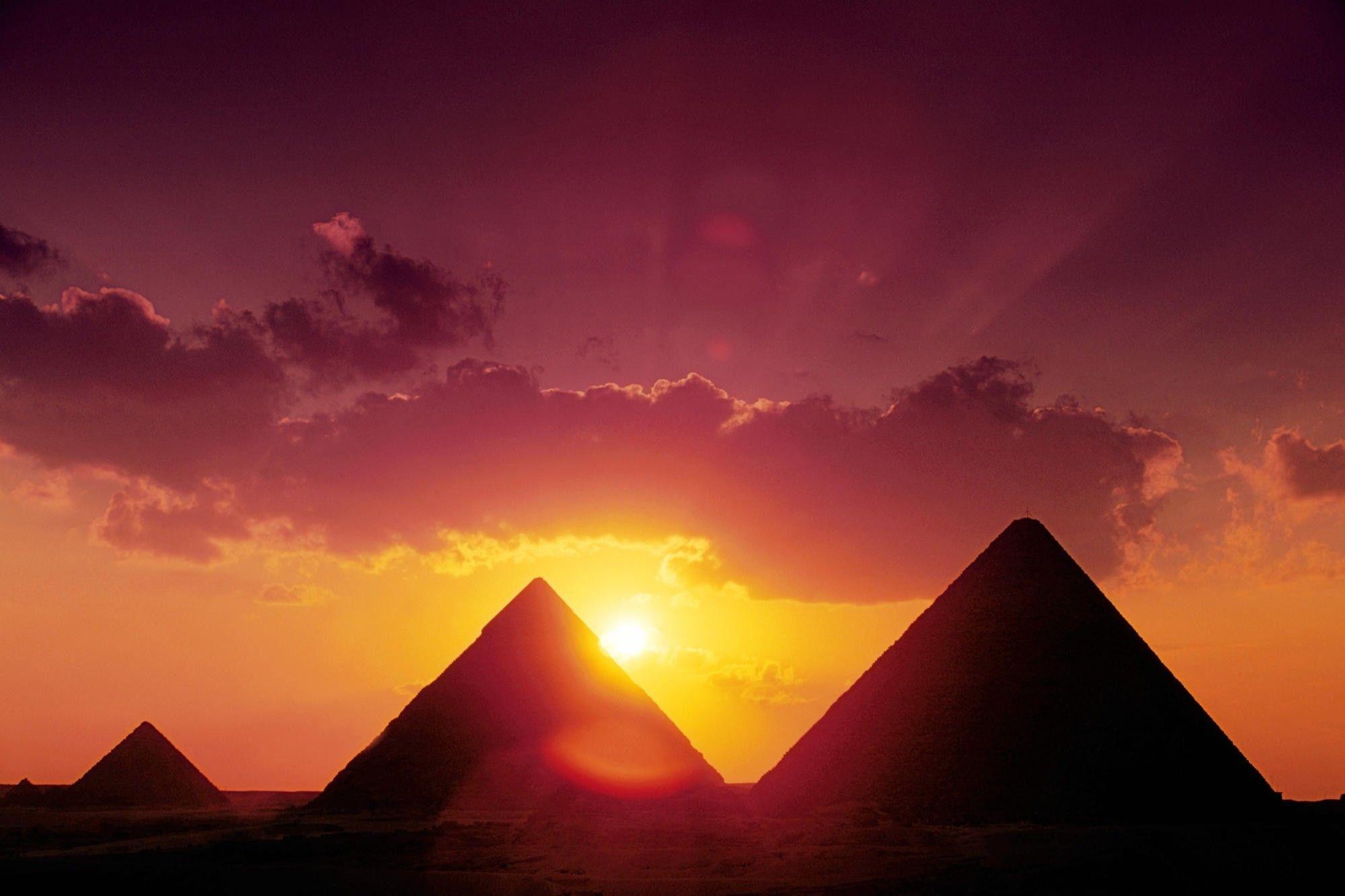 2000x1333 Sunrise Sunset: Landscapes Pyramids Nature Giza Pyramid Sunset Egypt