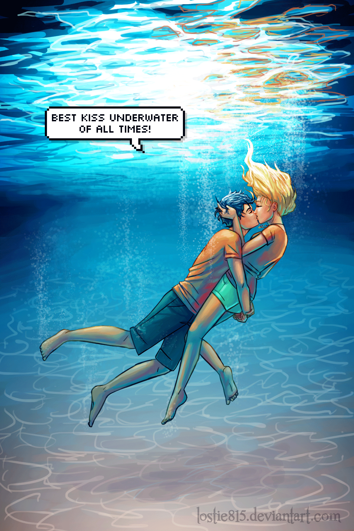 1500x2250 WALLPAPER PERCABETH BEST KISS UNDERWATER / USED THIS SITE TO DO THE SPEECH BU. Percy jackson art, Percy jackson fan art, Percy jackson