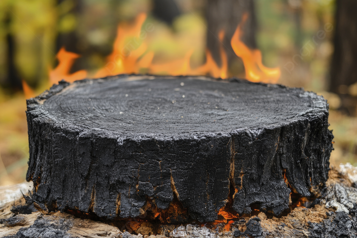 1200x800 Black Charred Tree Stump With Burning Embers In The Background, Black, Charred, Tree Background Image And Wallpaper for Free Download