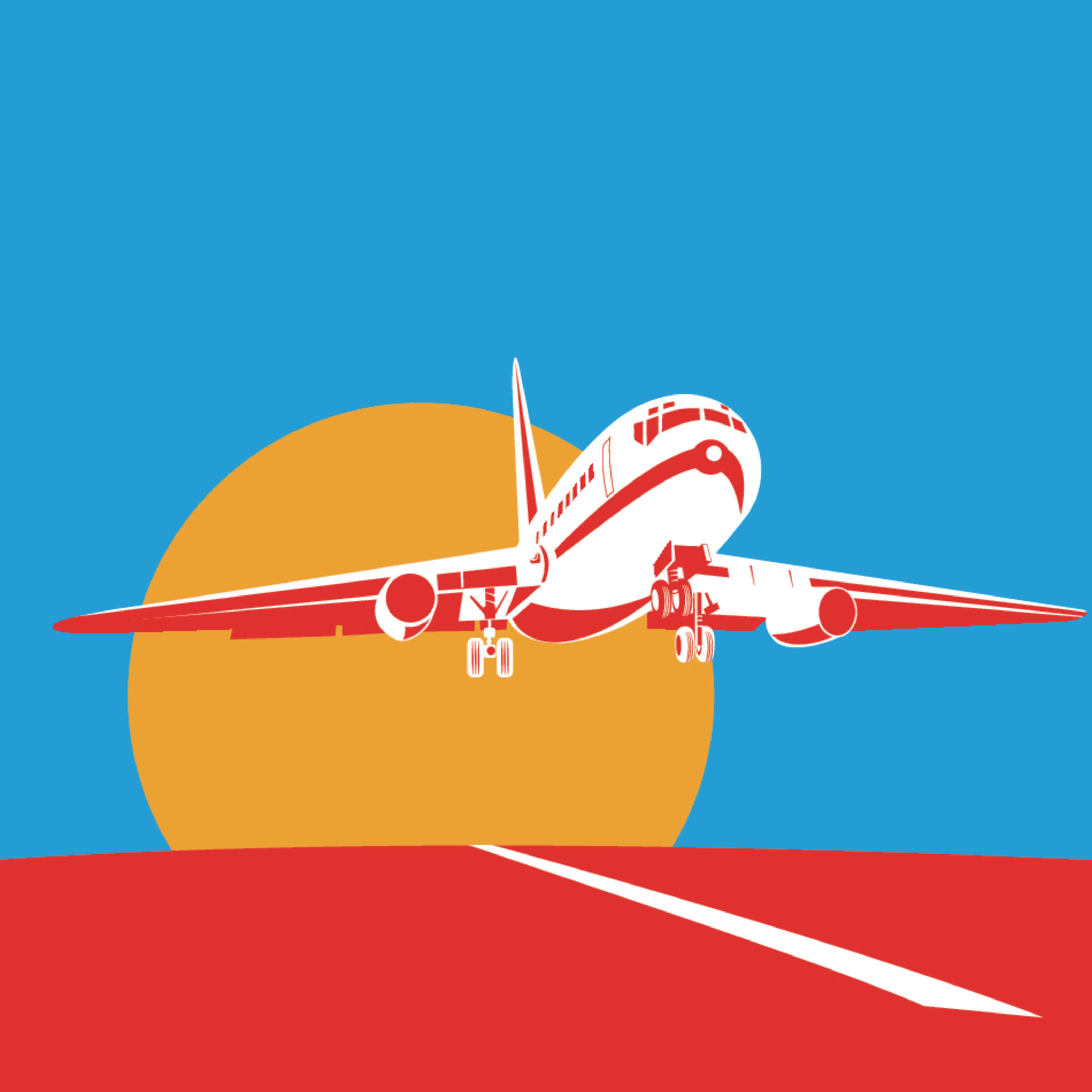 3200x3200 Jet Plane Taking Off Wall Mural