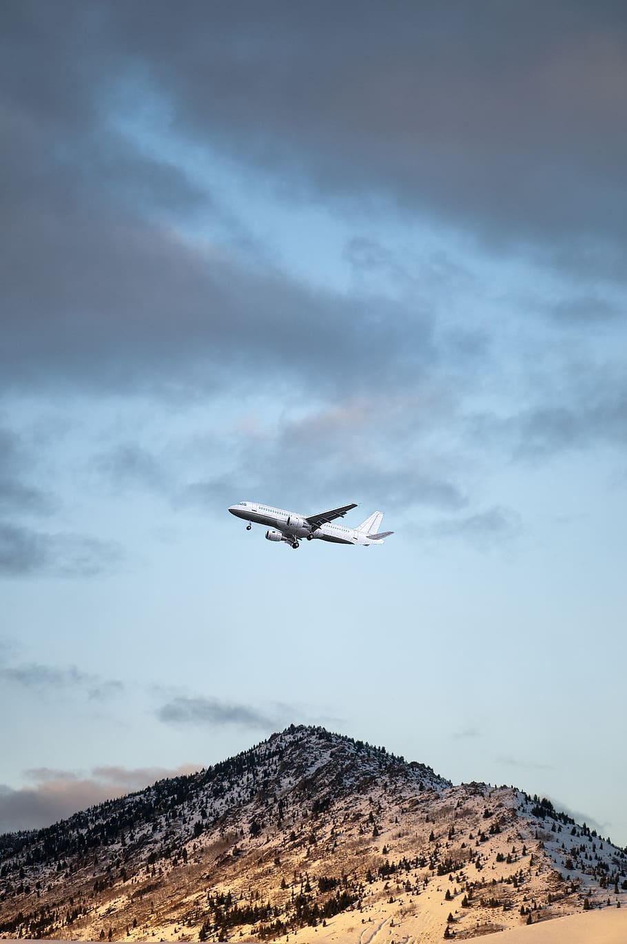 910x1370 320x480px. free download. HD wallpaper: plane, mountain, butte, airport, plane taking off, flying, winter