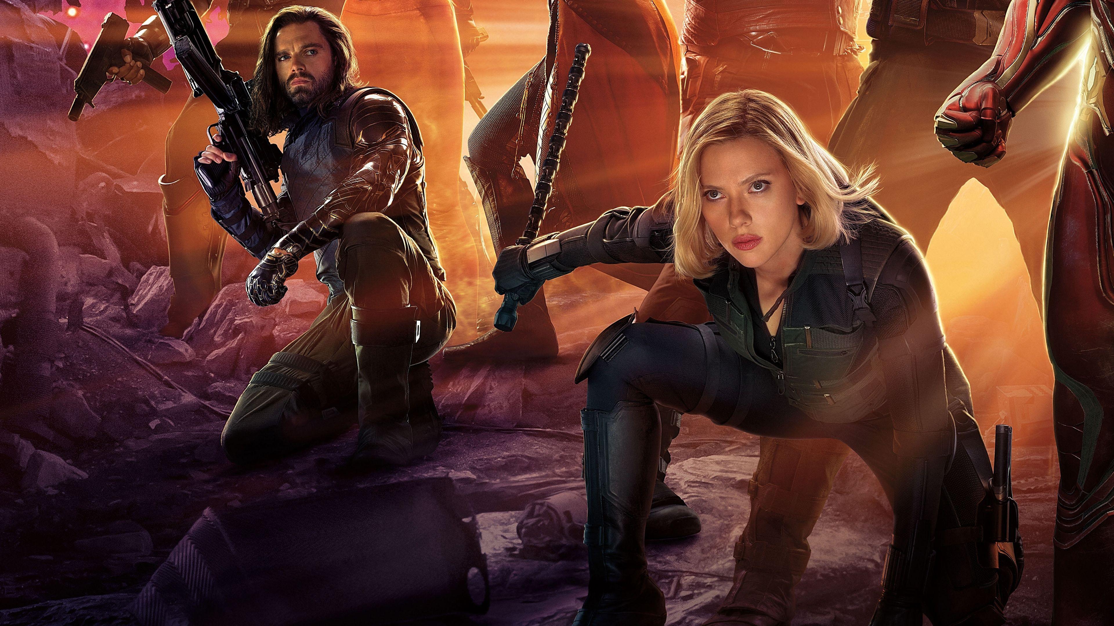 3840x2160 Avengers: Infinity War Black Widow and Winter Soldier 4K